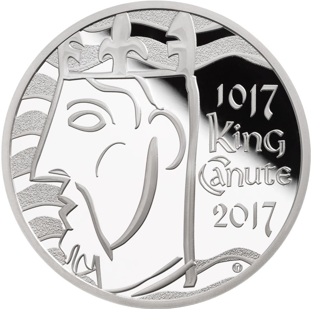 5 Pounds - Elizabeth II King Canute; Silver Piedfort reverse