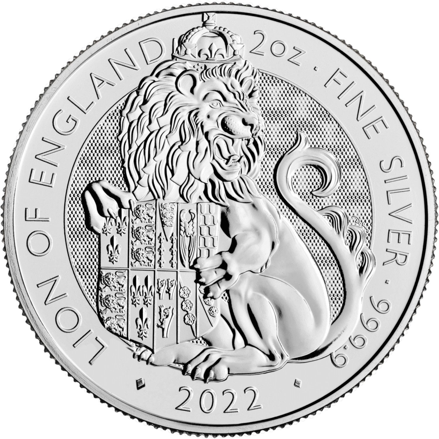 5 Pounds - Elizabeth II Lion of England; 2 oz Fine Silver reverse