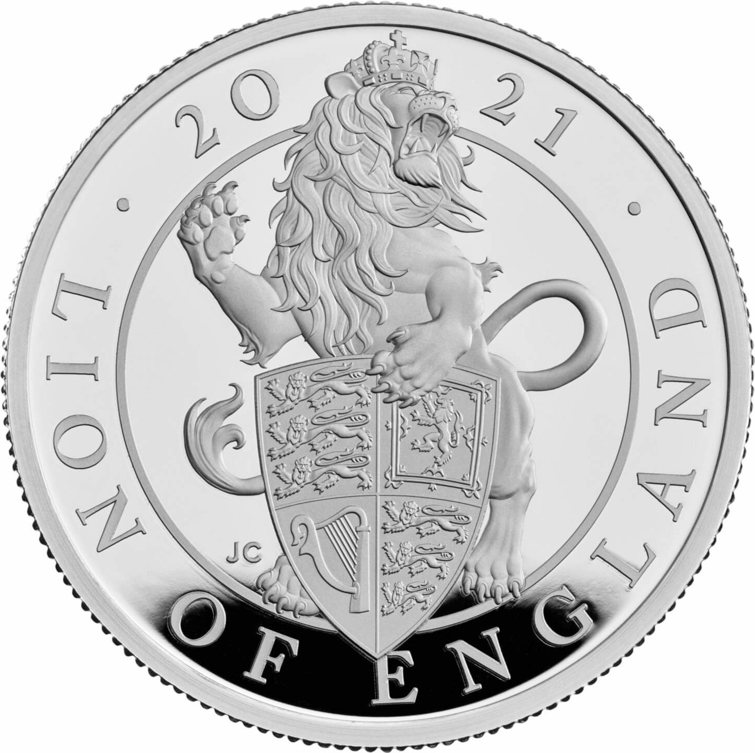 5 Pounds - Elizabeth II Lion of England; Silver Proof reverse