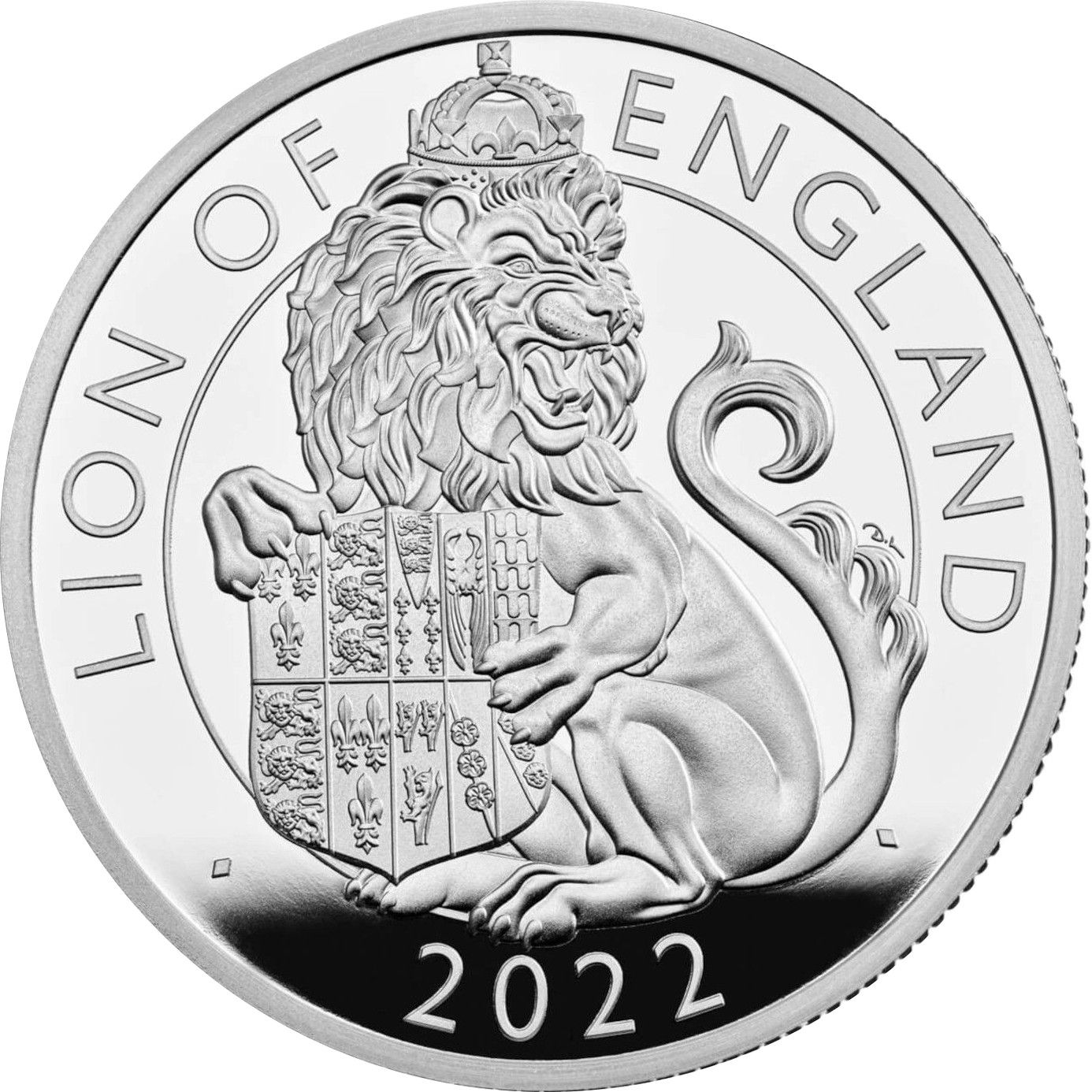 5 Pounds - Elizabeth II Lion of England; Silver Proof reverse