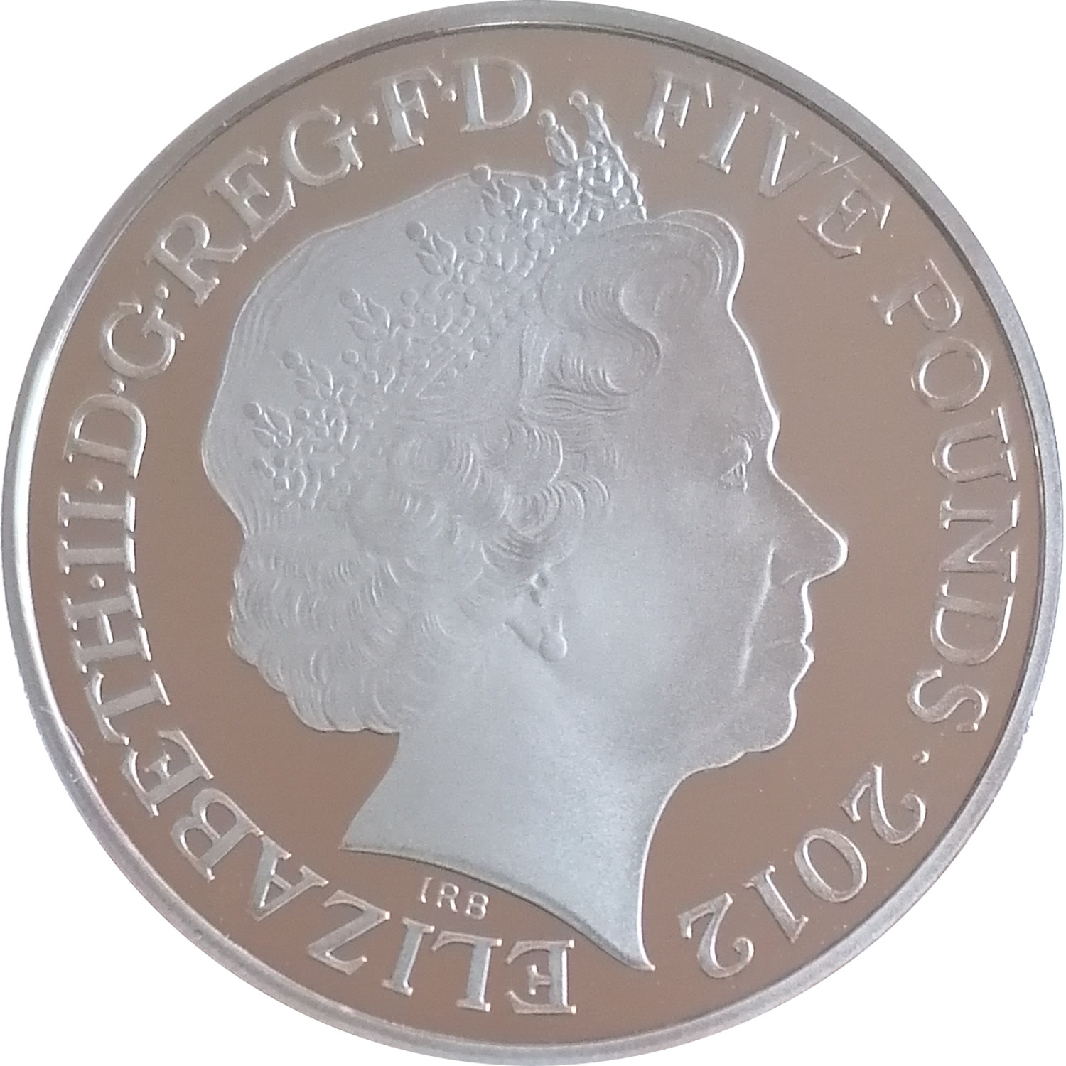 5 Pounds - Elizabeth II London Olympics; Gold-Plated Silver Proof obverse