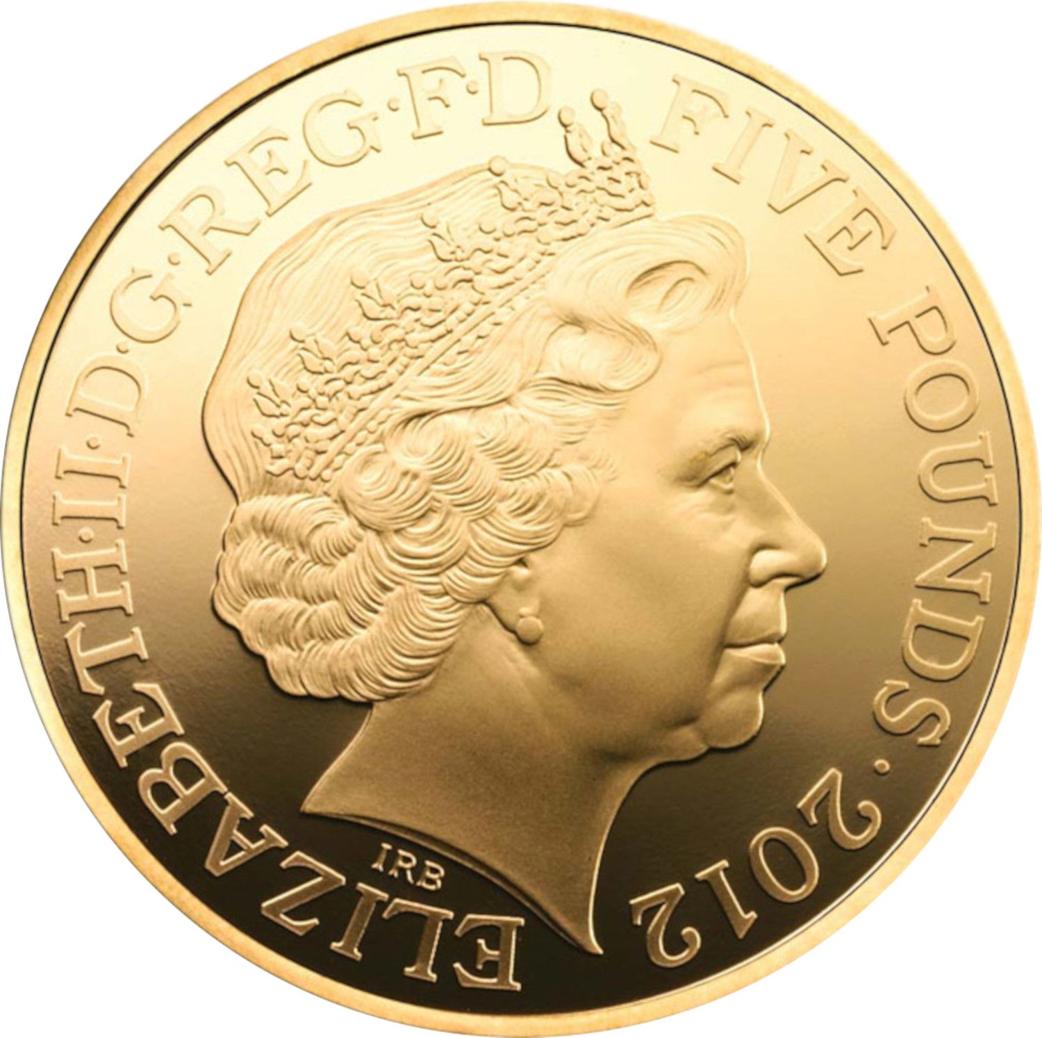 5 Pounds - Elizabeth II London Olympics; Gold Proof obverse