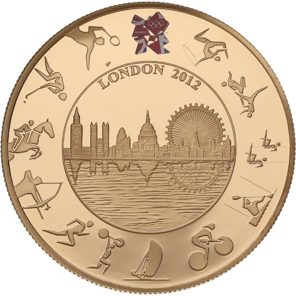 5 Pounds - Elizabeth II London Olympics; Gold Proof reverse