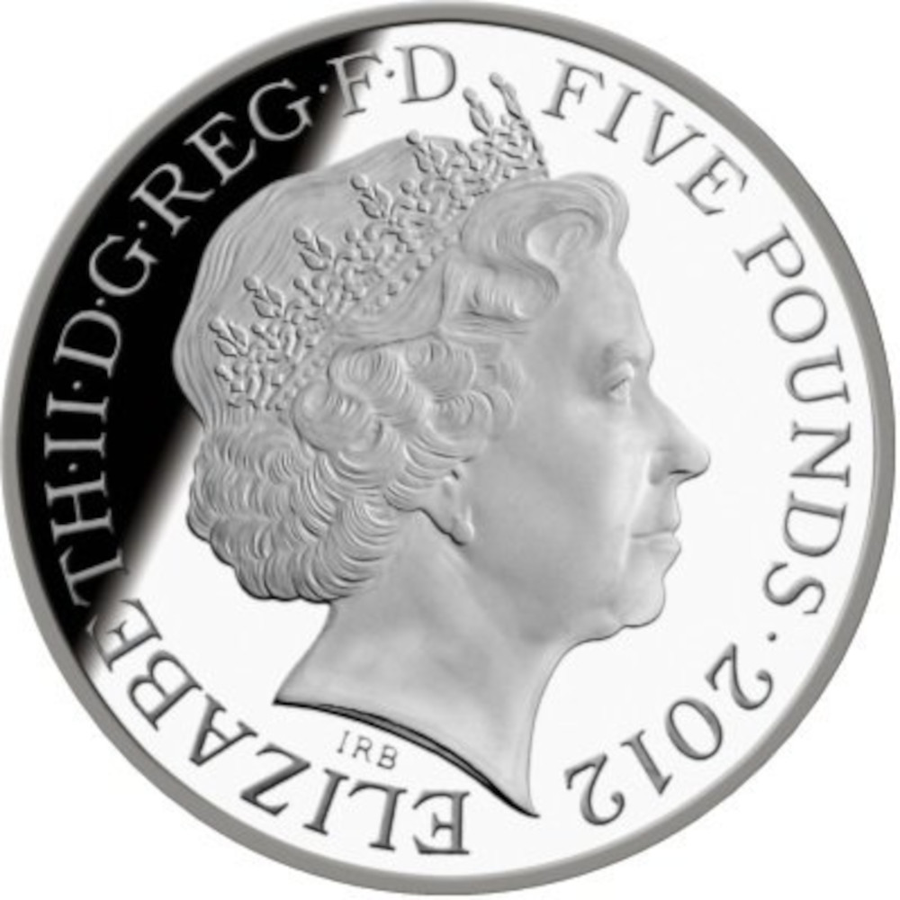 5 Pounds - Elizabeth II London Olympics; Silver Proof obverse
