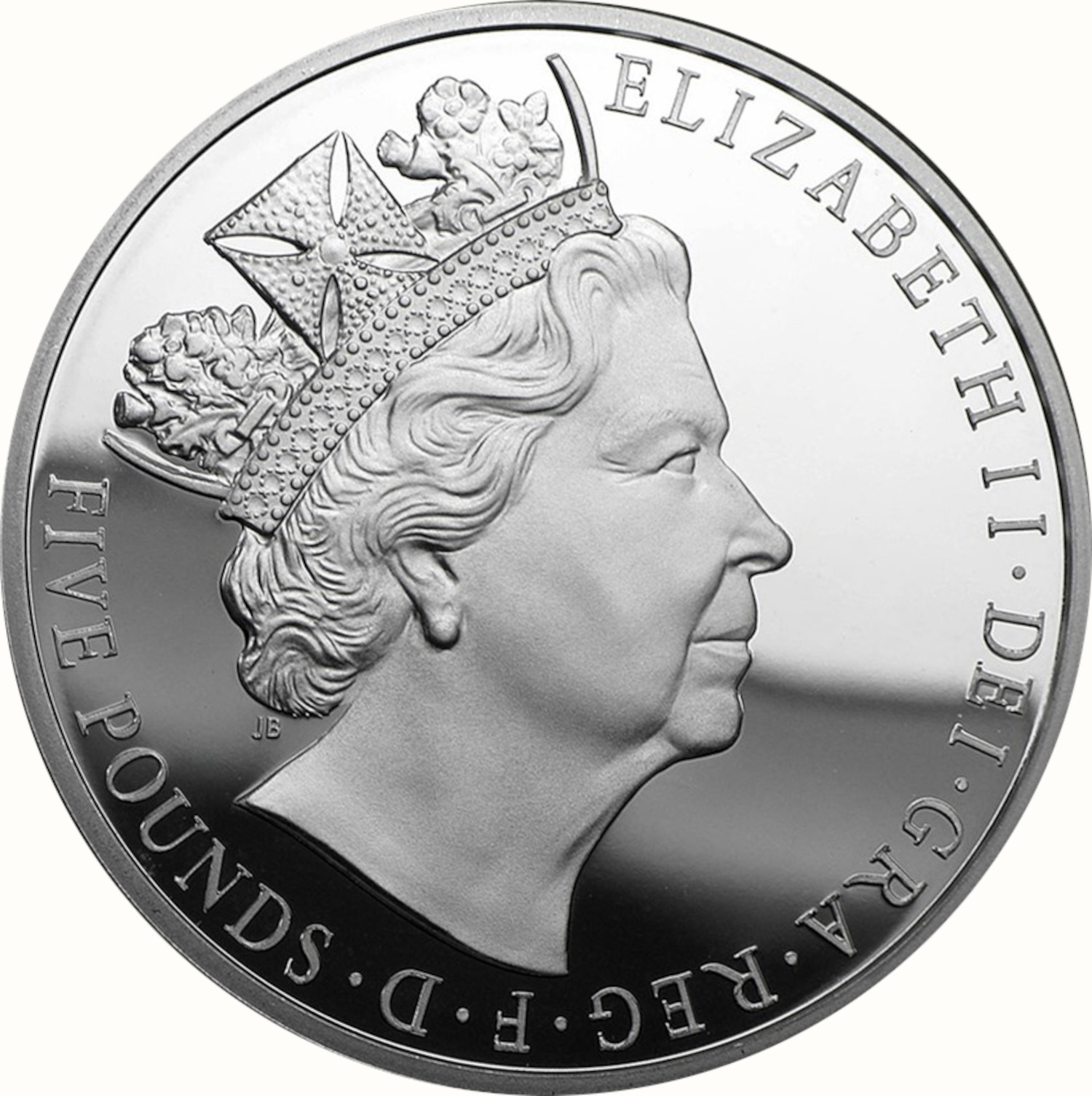 5 Pounds - Elizabeth II Longest Reign; Platinum Piedfort obverse