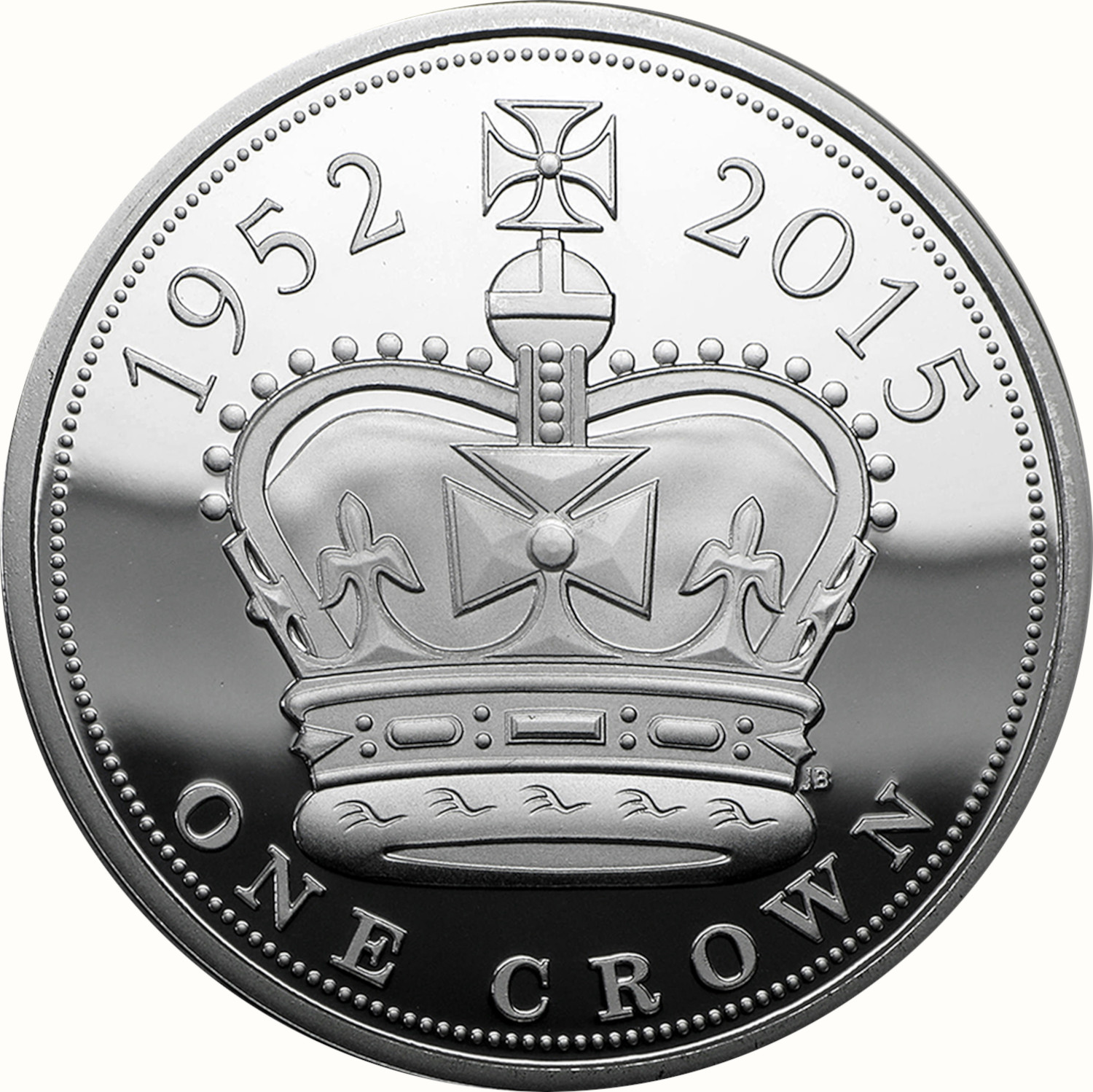 5 Pounds - Elizabeth II Longest Reign; Platinum Piedfort reverse