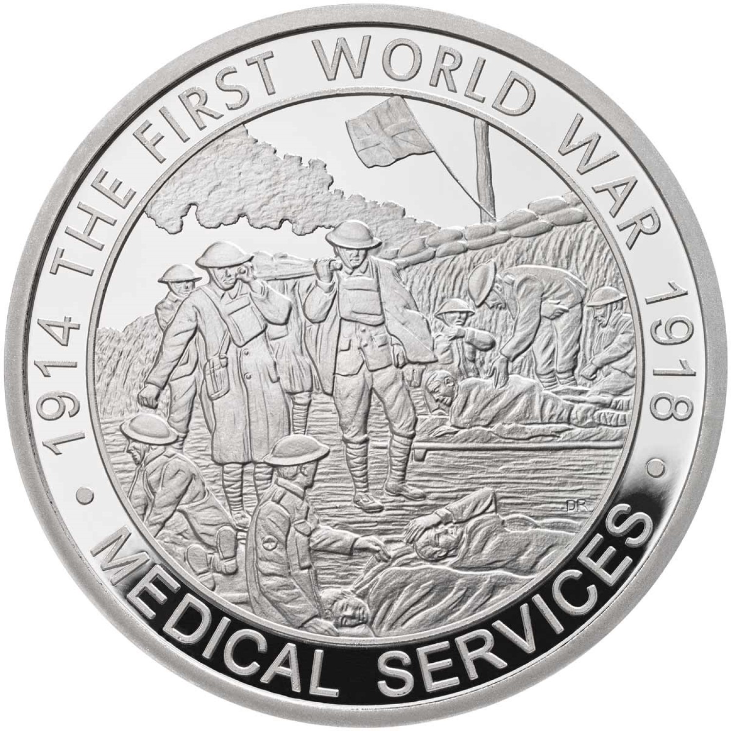 5 Pounds - Elizabeth II Medical Services; Silver Proof reverse