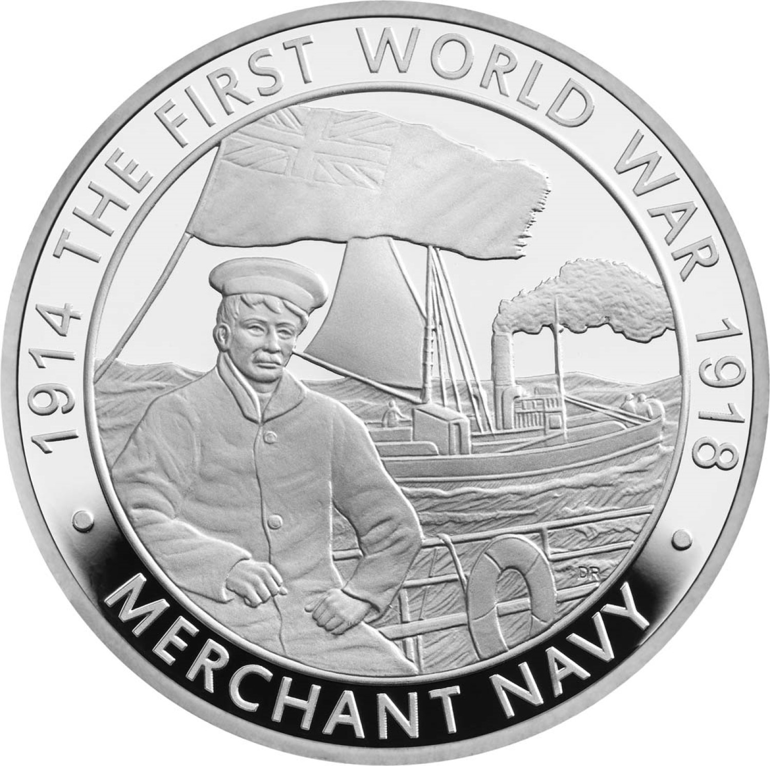 5 Pounds - Elizabeth II Merchant Navy; Silver Proof reverse