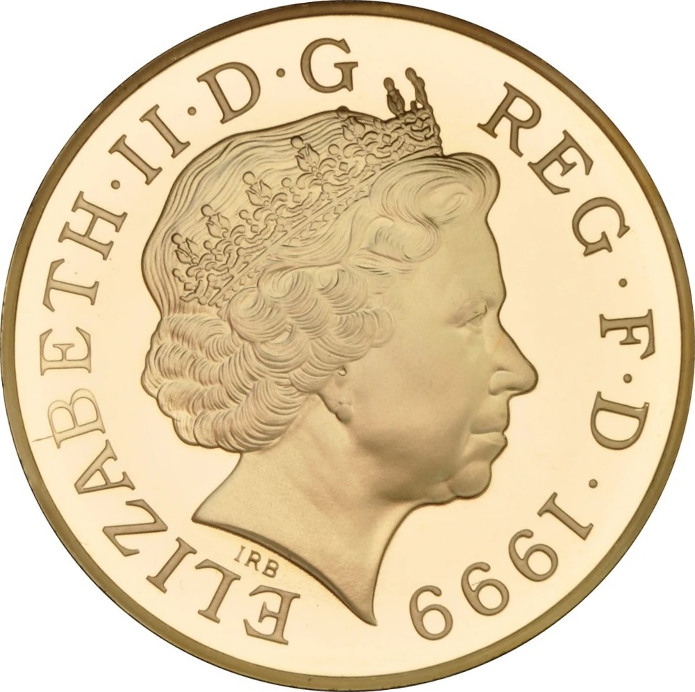 5 Pounds - Elizabeth II Millennium; Gold Proof obverse