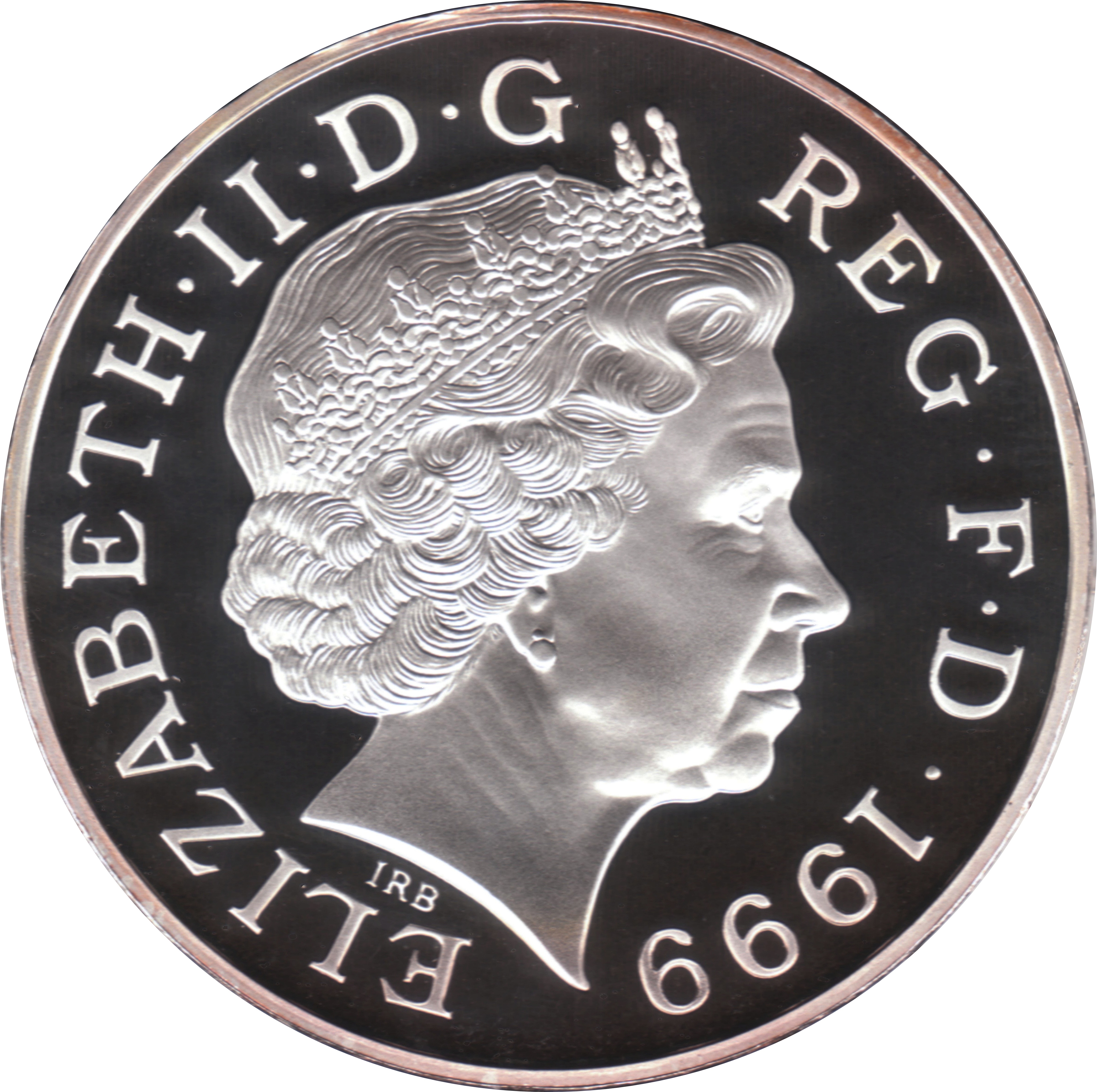 5 Pounds - Elizabeth II Millennium; Silver Proof obverse