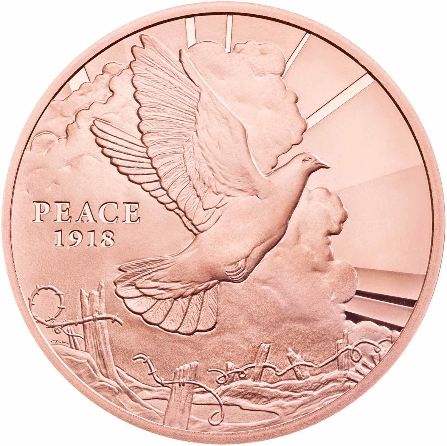 5 Pounds - Elizabeth II Peace; Gold Proof reverse