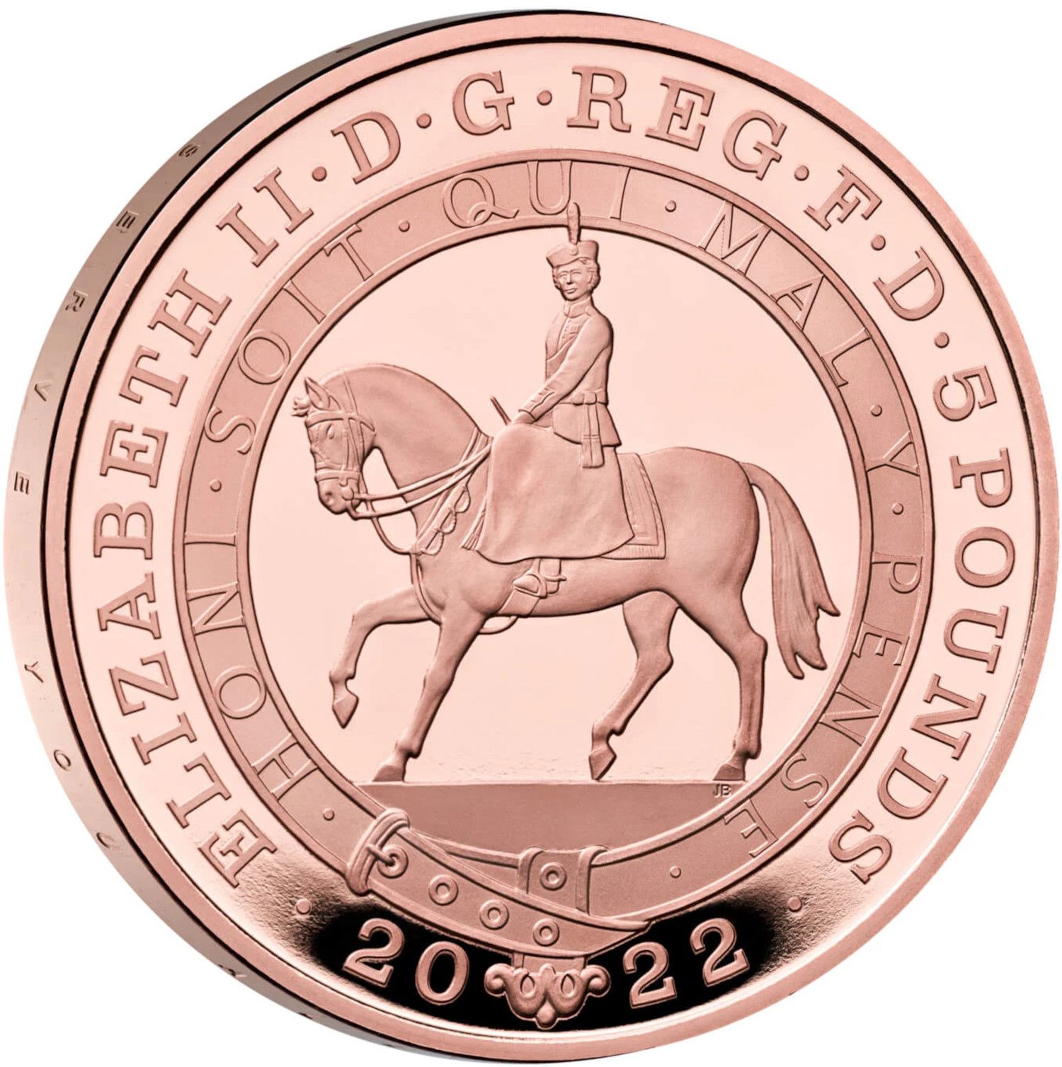 5 Pounds - Elizabeth II Platinum Jubilee; Gold Proof obverse