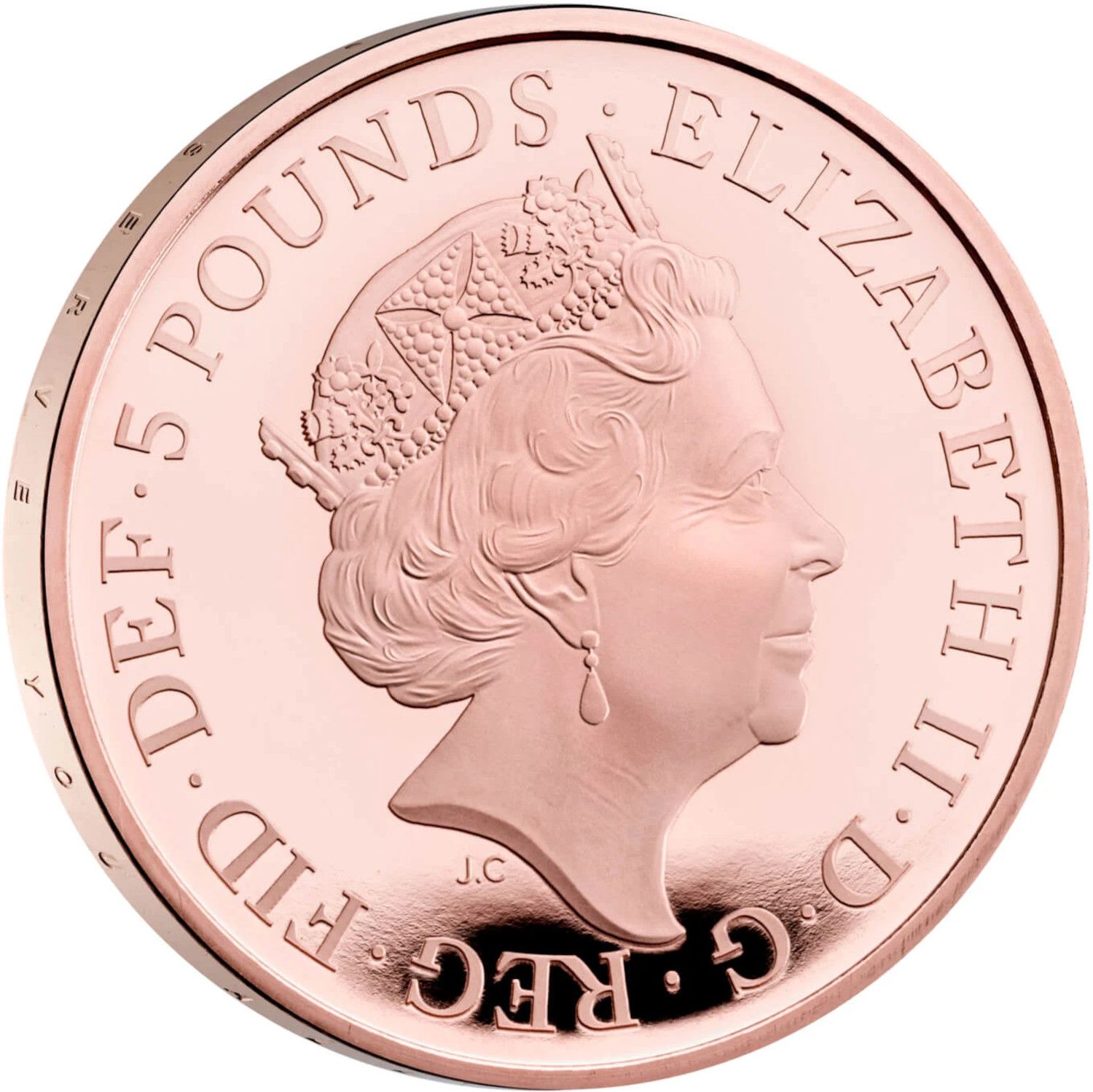 5 Pounds - Elizabeth II Platinum Jubilee; Gold Proof obverse