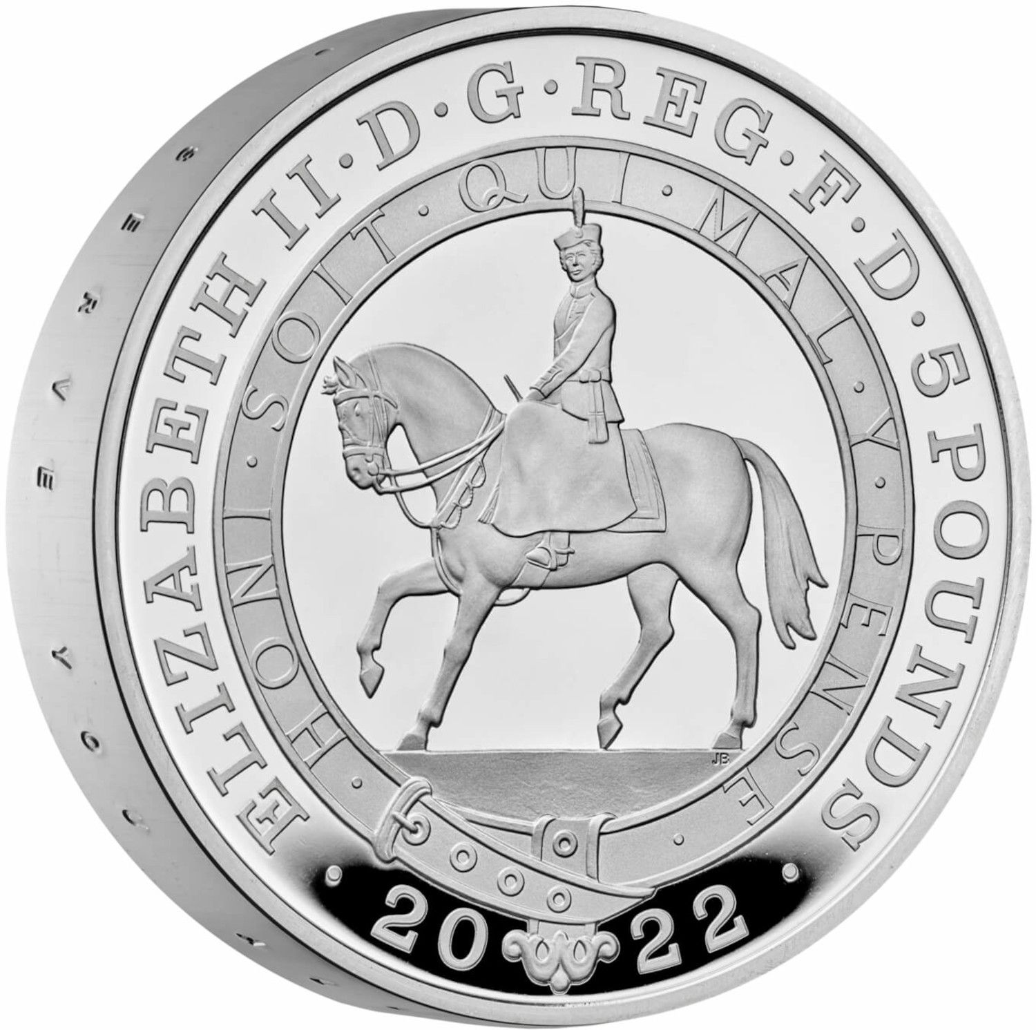 5 Pounds - Elizabeth II Platinum Jubilee; Platinum Piedfort obverse