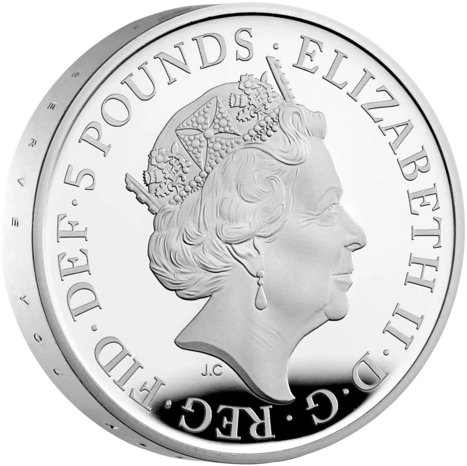 5 Pounds - Elizabeth II Platinum Jubilee; Platinum Piedfort obverse