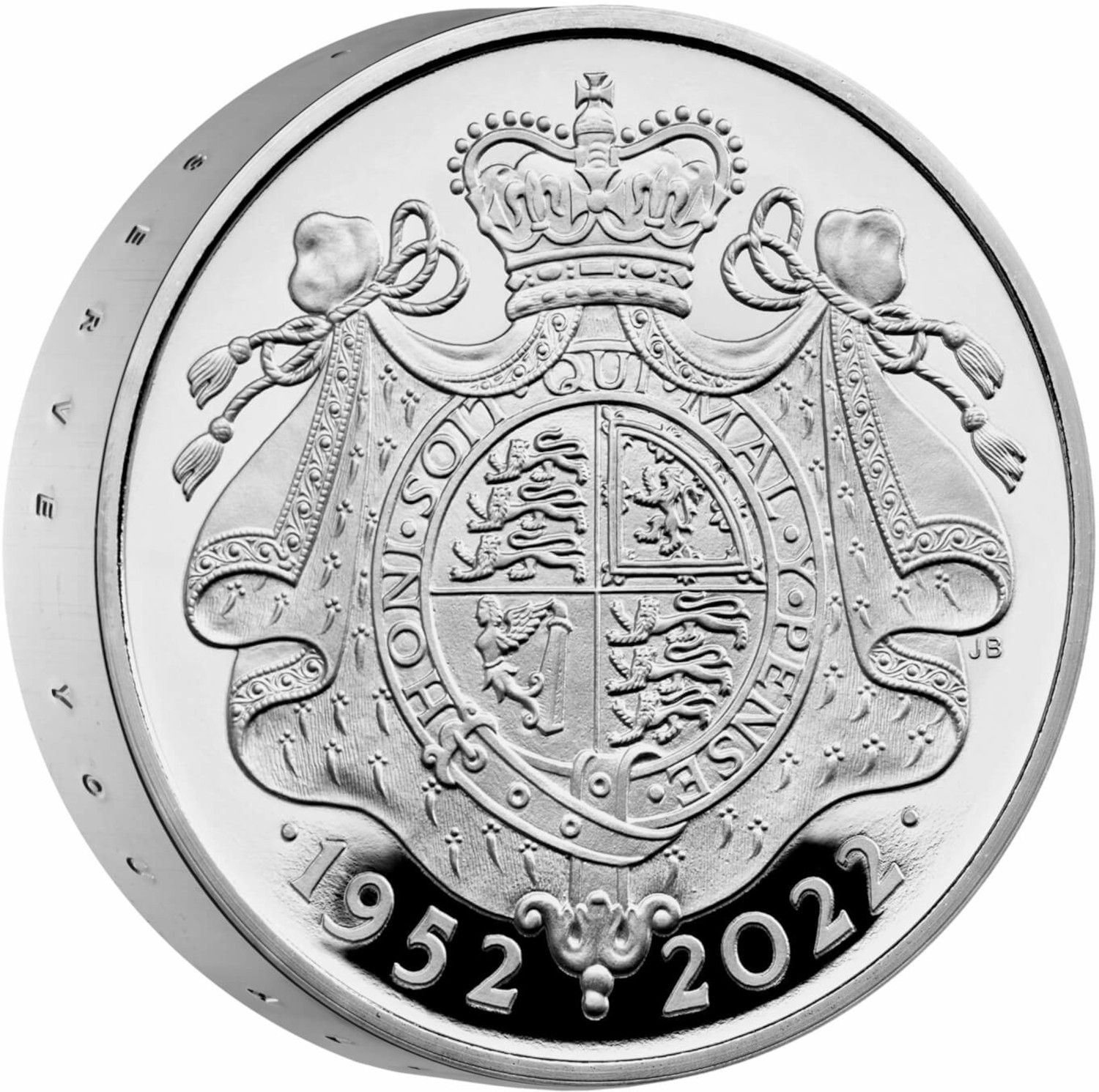 5 Pounds - Elizabeth II Platinum Jubilee; Platinum Piedfort reverse