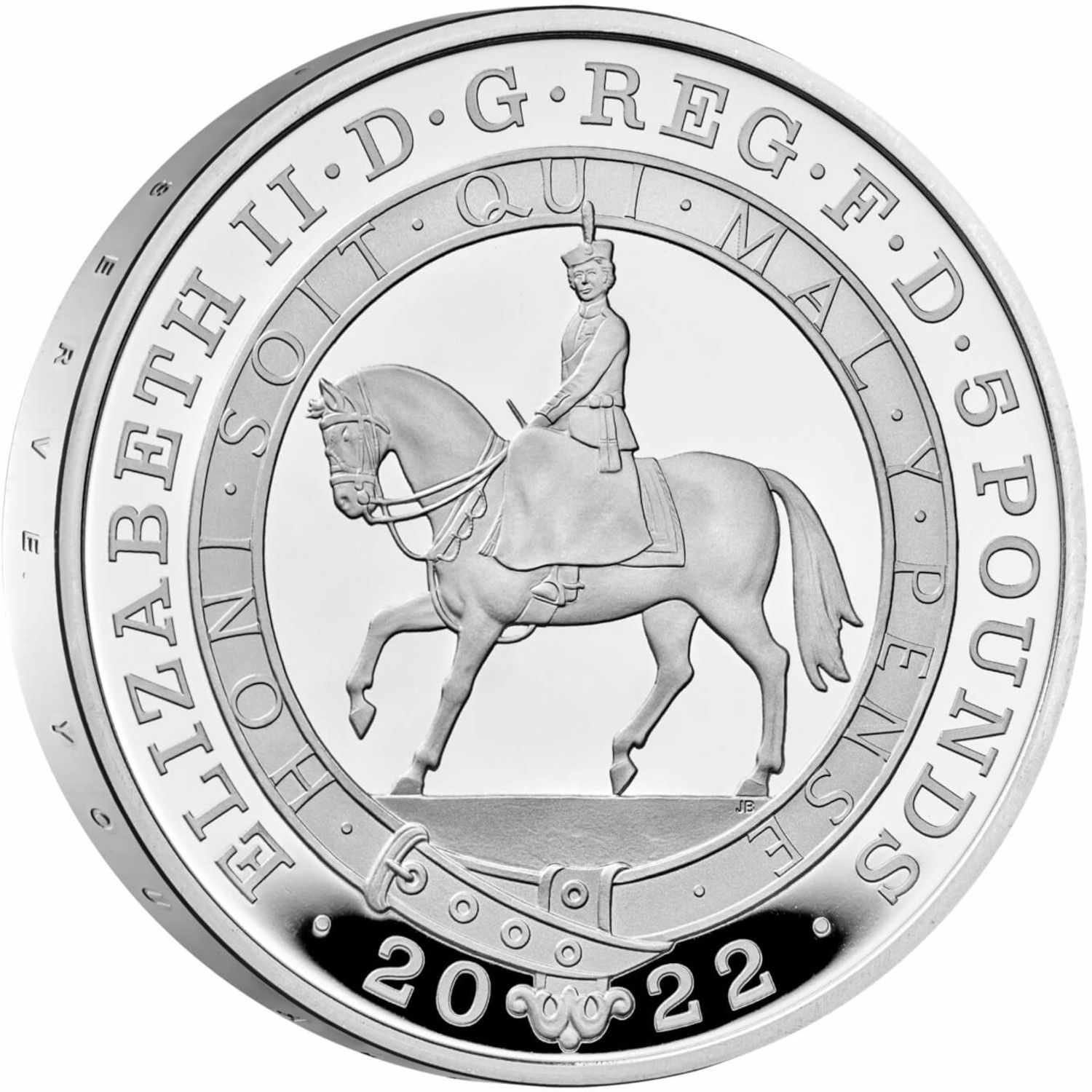 5 Pounds - Elizabeth II Platinum Jubilee; Silver Proof obverse