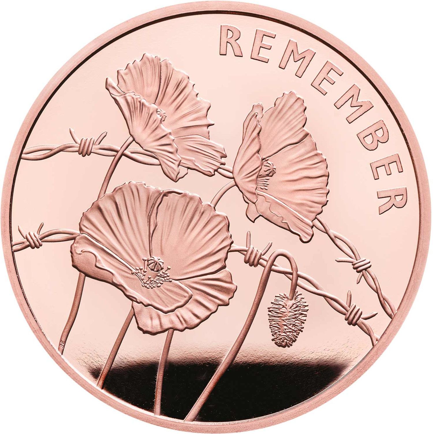 5 Pounds - Elizabeth II Poppies; Gold Proof reverse