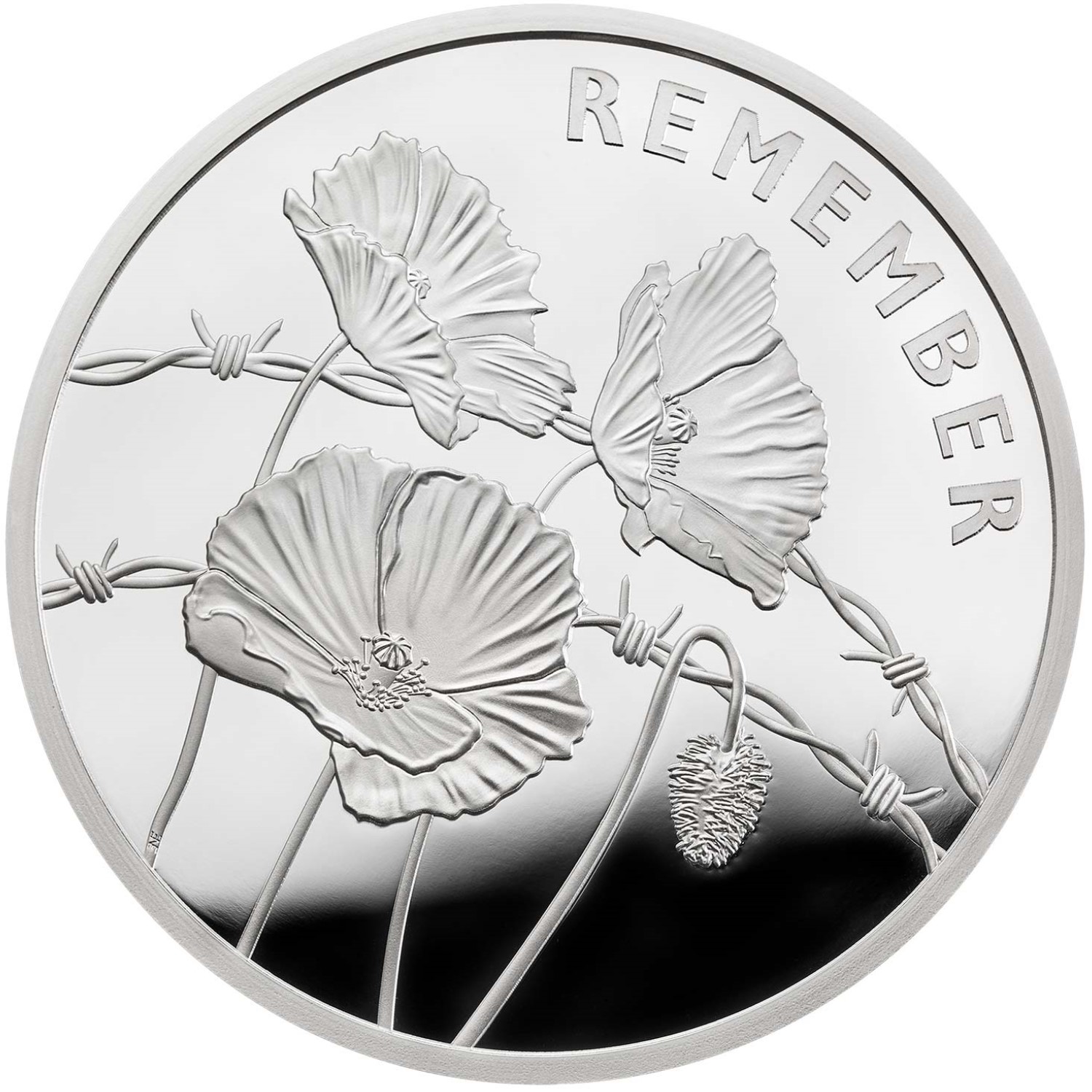 5 Pounds - Elizabeth II Poppies; Silver Proof reverse