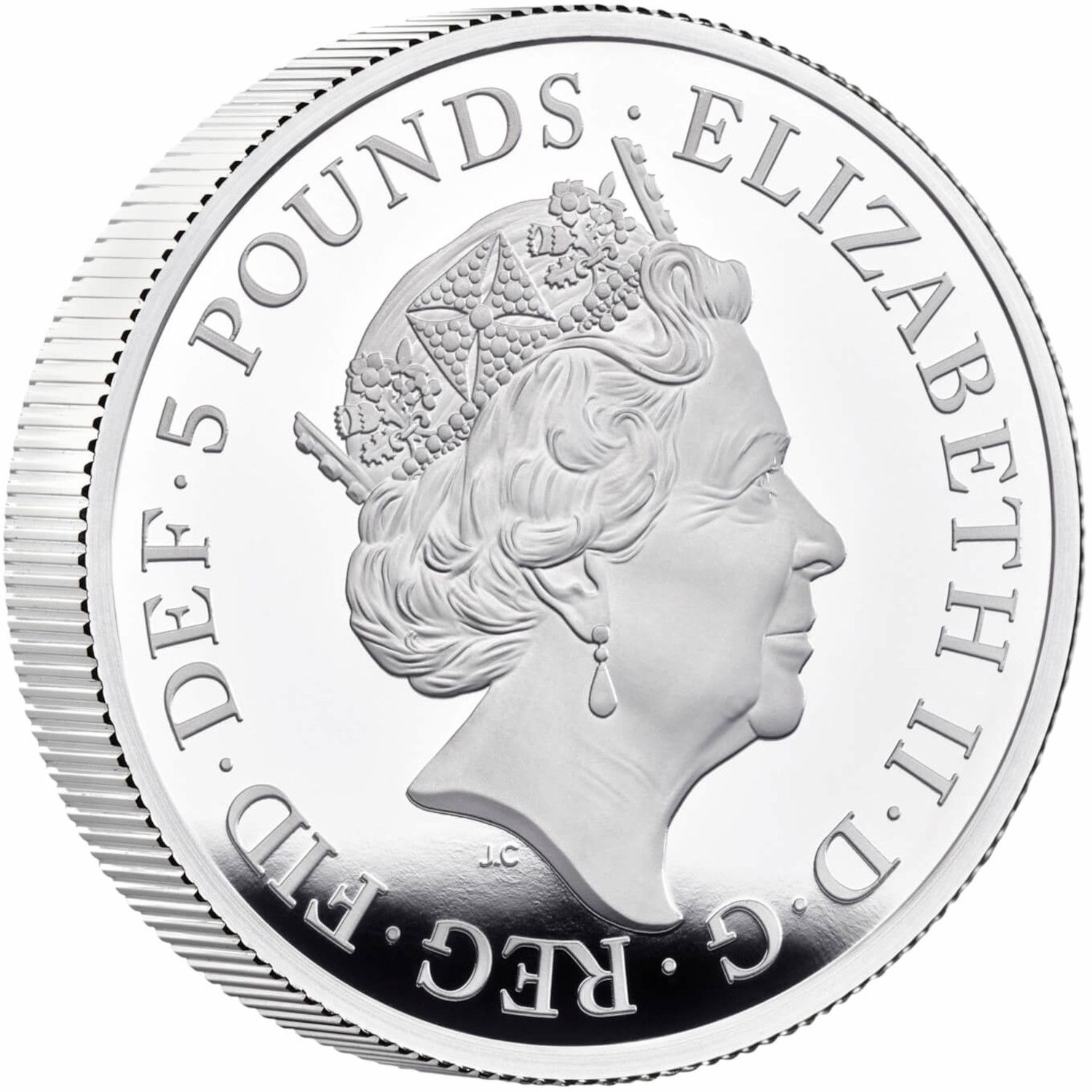 5 Pounds - Elizabeth II Posthumous; Yale of Beaufort; Silver Proof obverse
