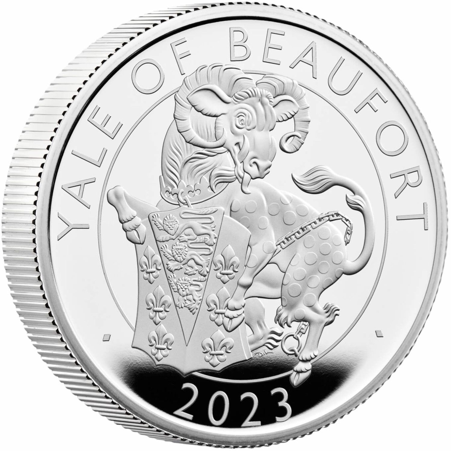5 Pounds - Elizabeth II Posthumous; Yale of Beaufort; Silver Proof reverse