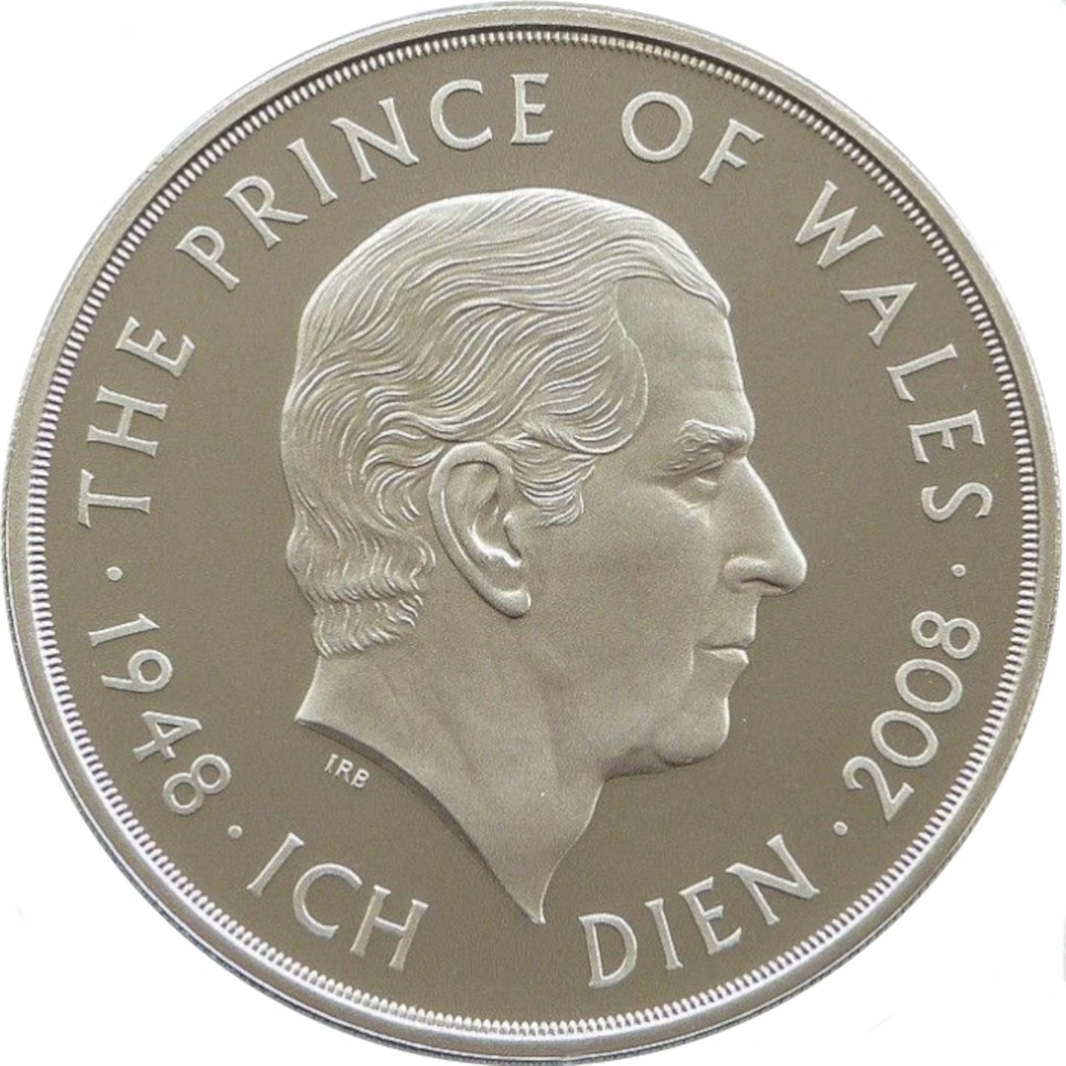 5 Pounds - Elizabeth II Prince Charles 60th Birthday; Platinum Piedfort