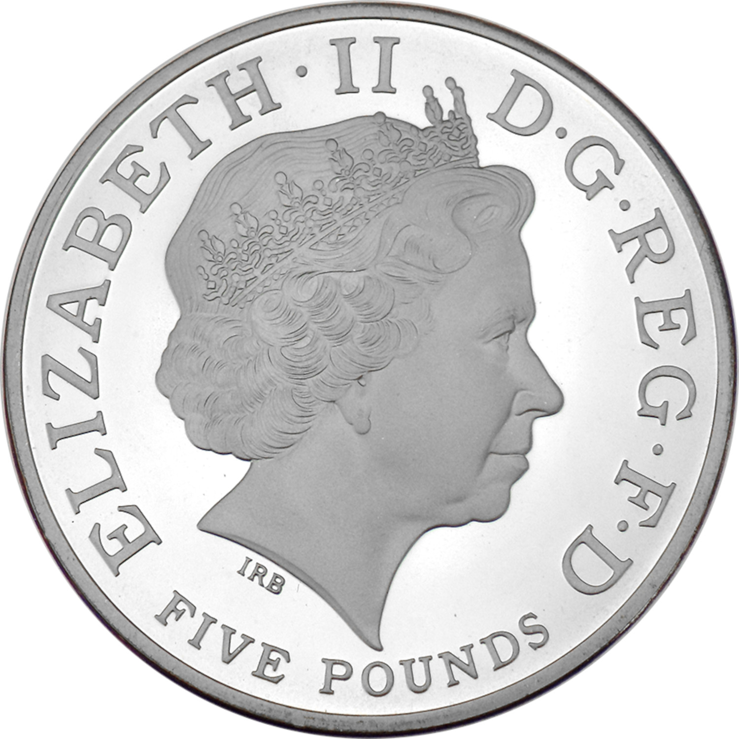 5 Pounds - Elizabeth II Prince Charles 60th Birthday; Silver Piedfort obverse