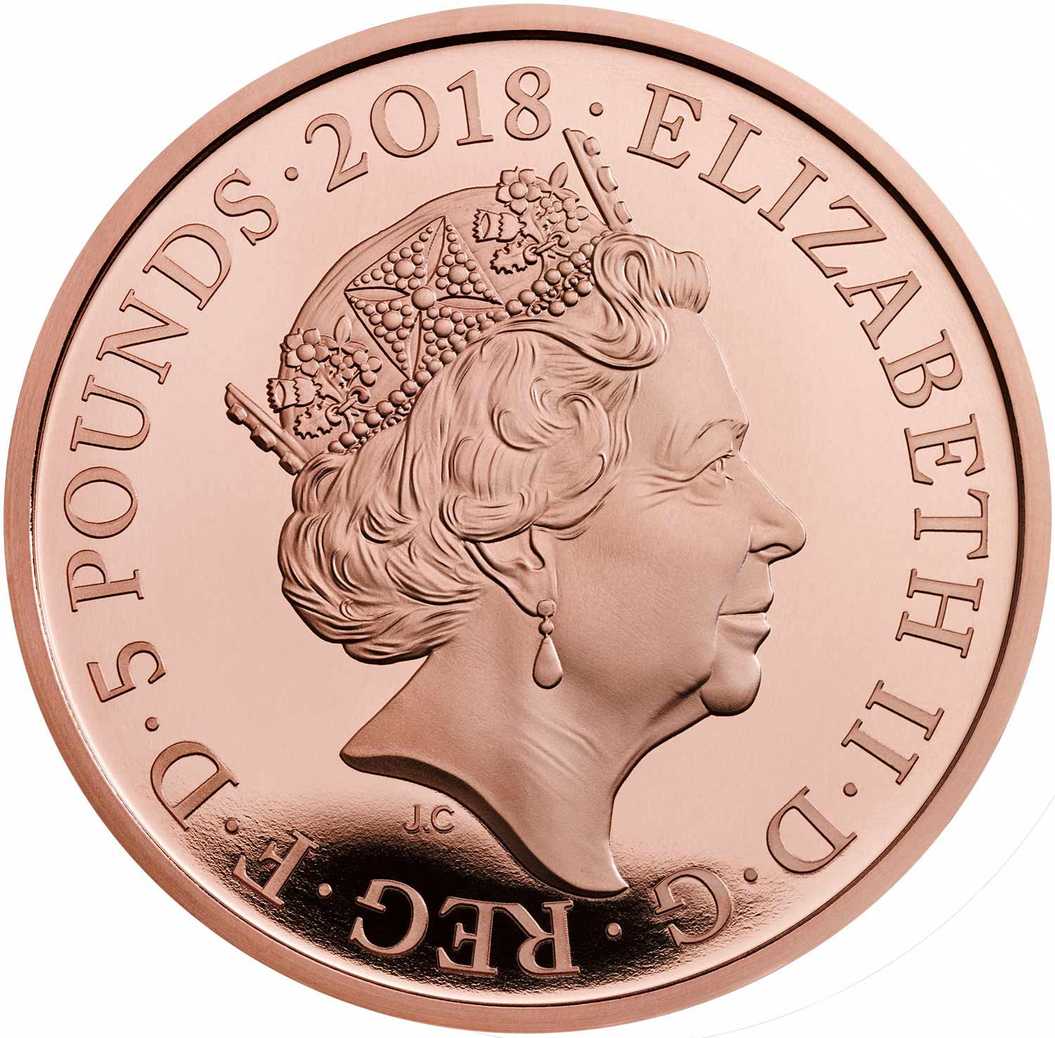 5 Pounds - Elizabeth II Prince Charles 70th Birthday; Gold Proof obverse
