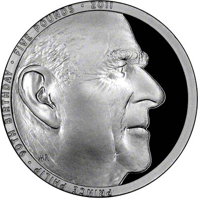 5 Pounds - Elizabeth II Prince Philip 90th Birthday; Silver Proof reverse
