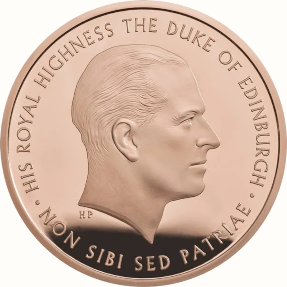 5 Pounds - Elizabeth II Prince Philip; Gold Proof reverse