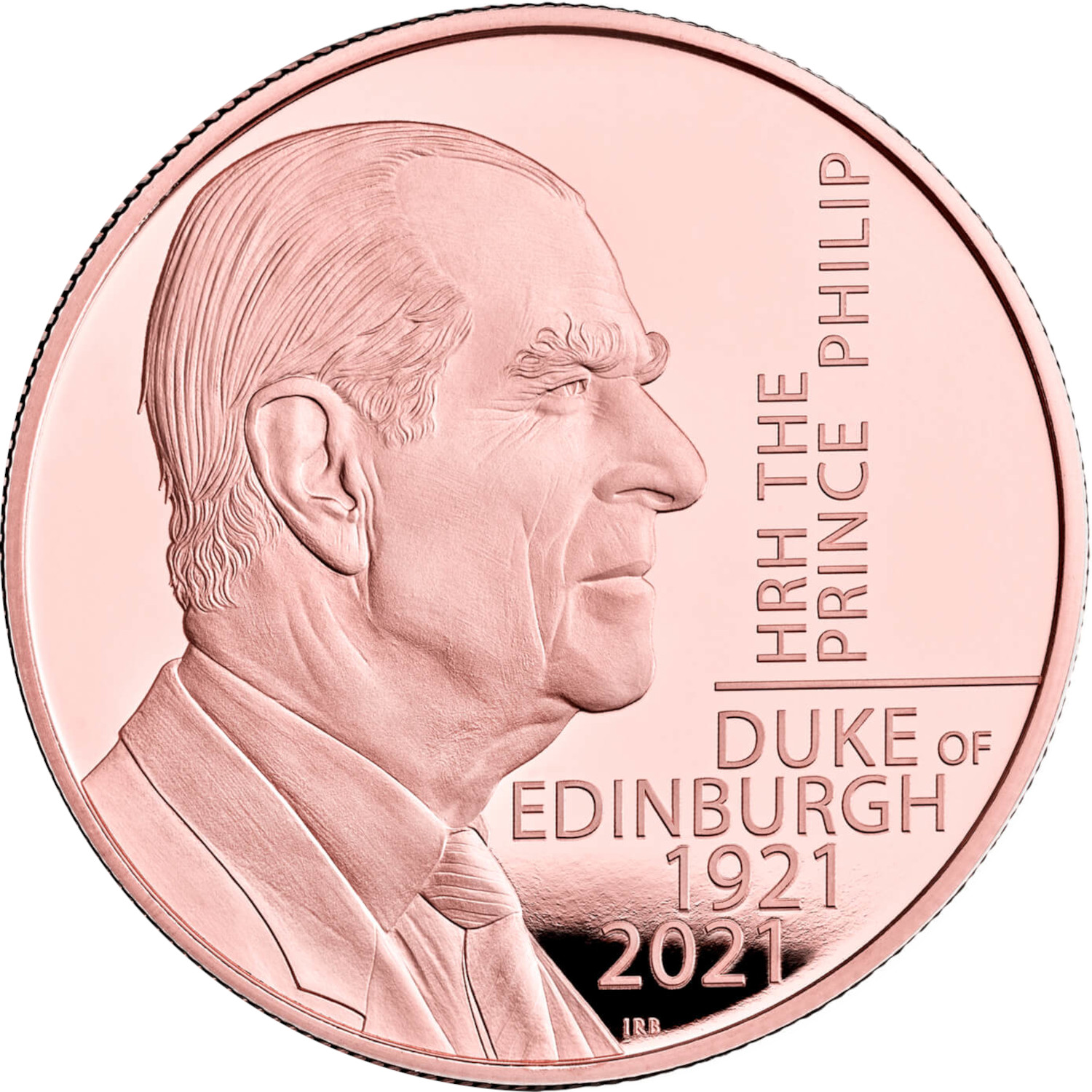 5 Pounds - Elizabeth II Prince Philip, Gold Proof reverse