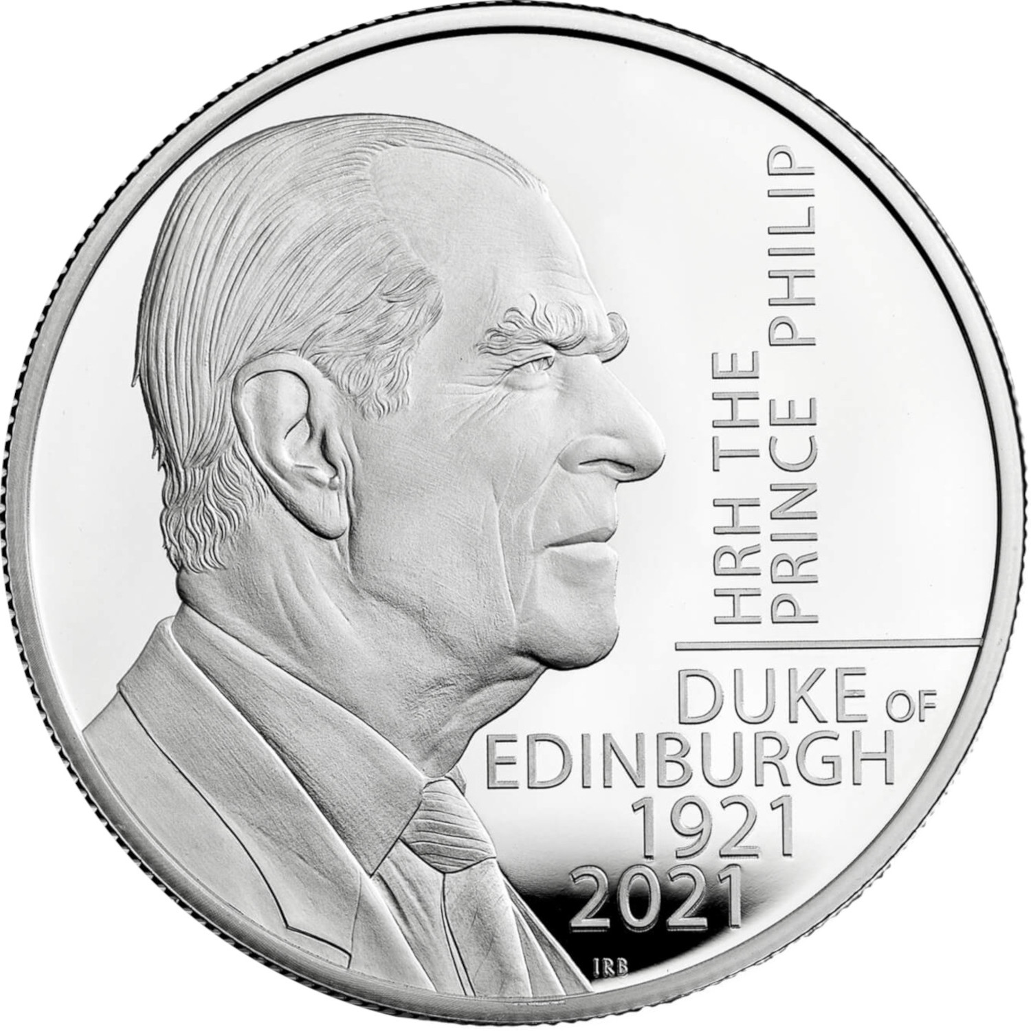 5 Pounds - Elizabeth II Prince Philip, Silver Piedfort reverse