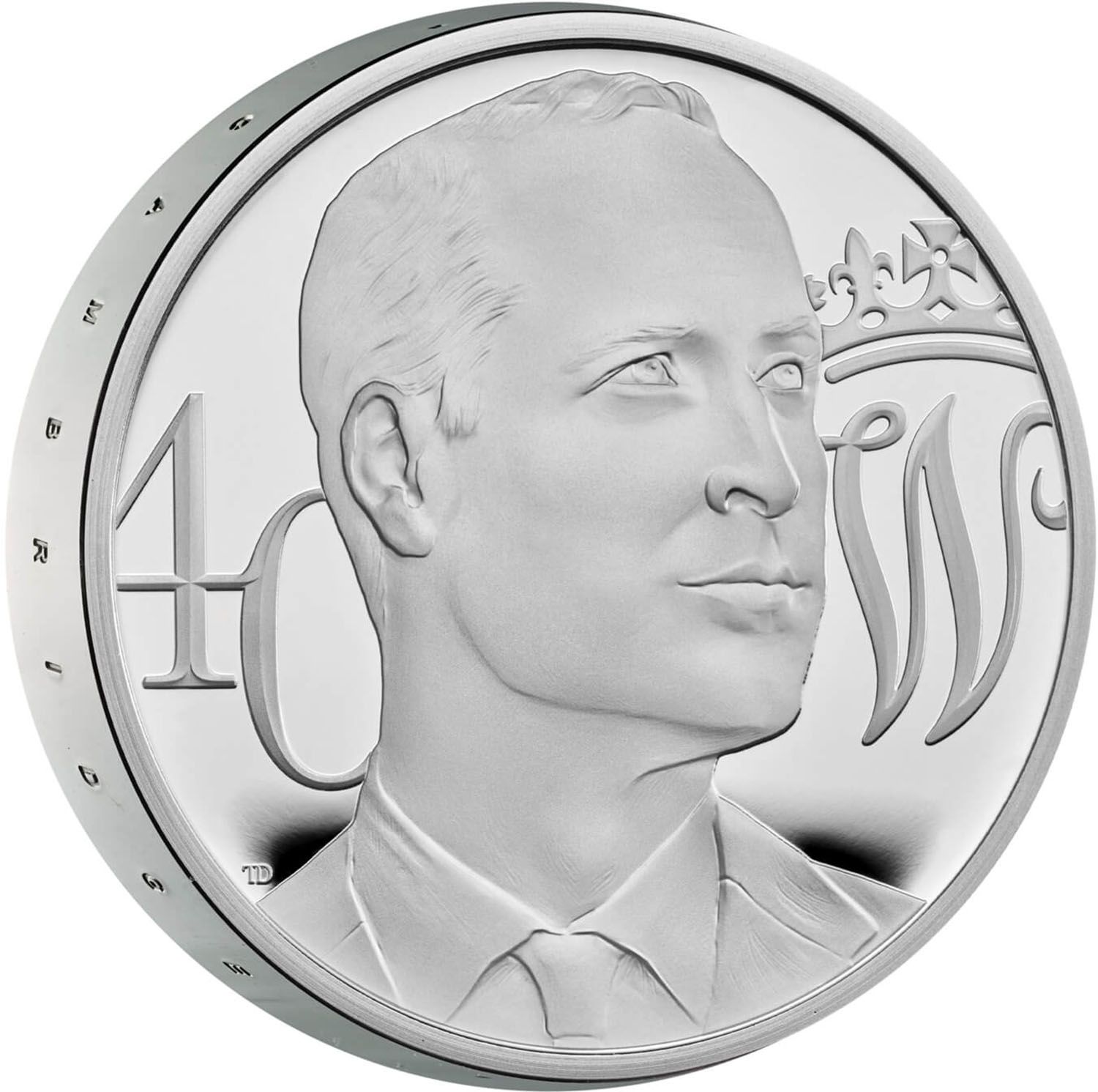 5 Pounds - Elizabeth II Prince William's Birthday; Silver Piedfort reverse