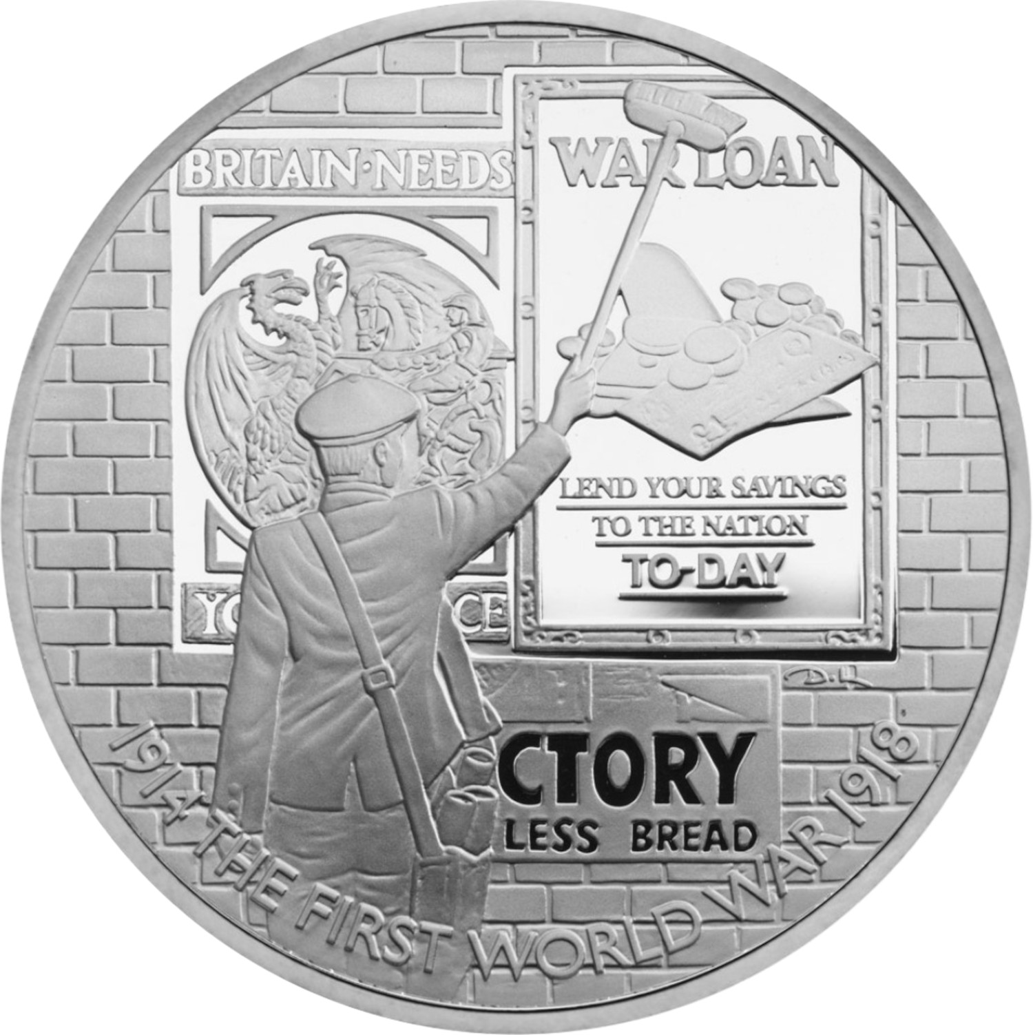 5 Pounds - Elizabeth II Propaganda; Silver Proof reverse