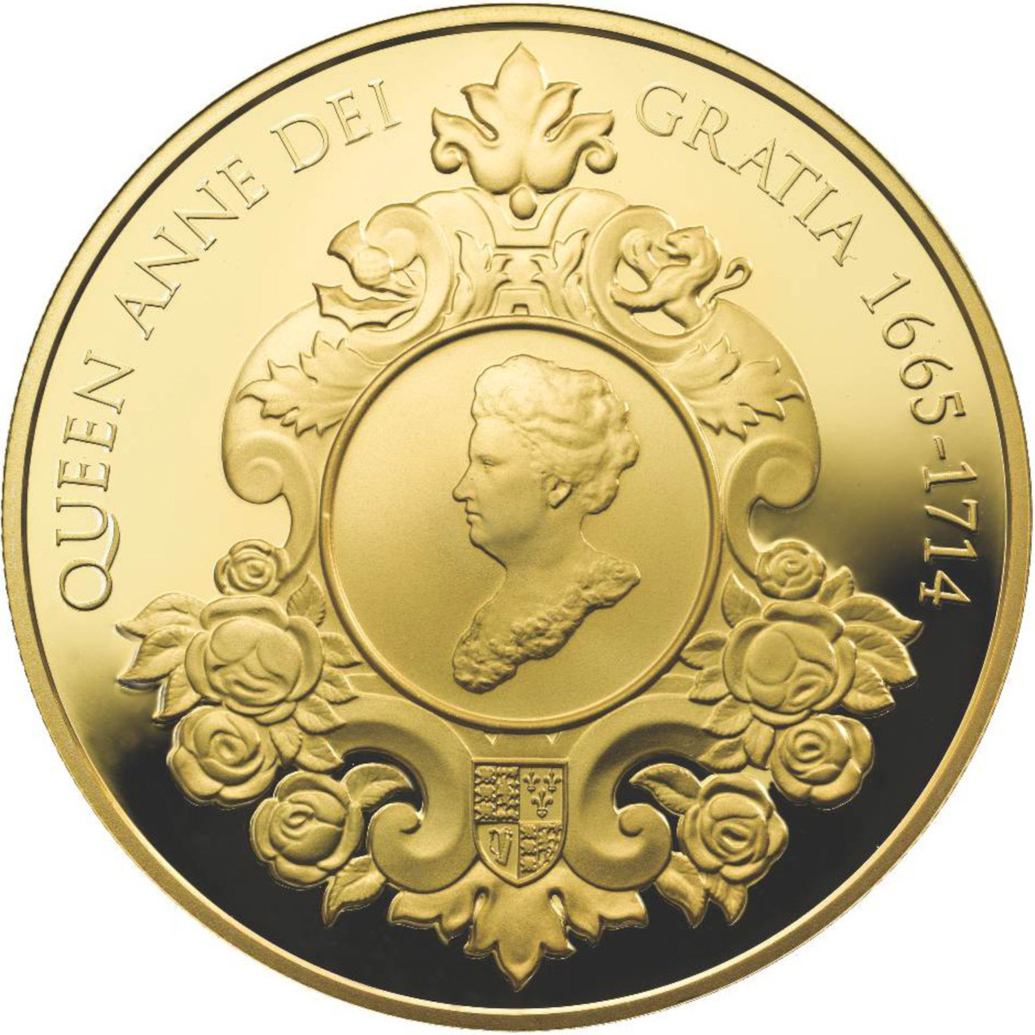5 Pounds - Elizabeth II Queen Anne; Gold-Plated Silver Proof reverse