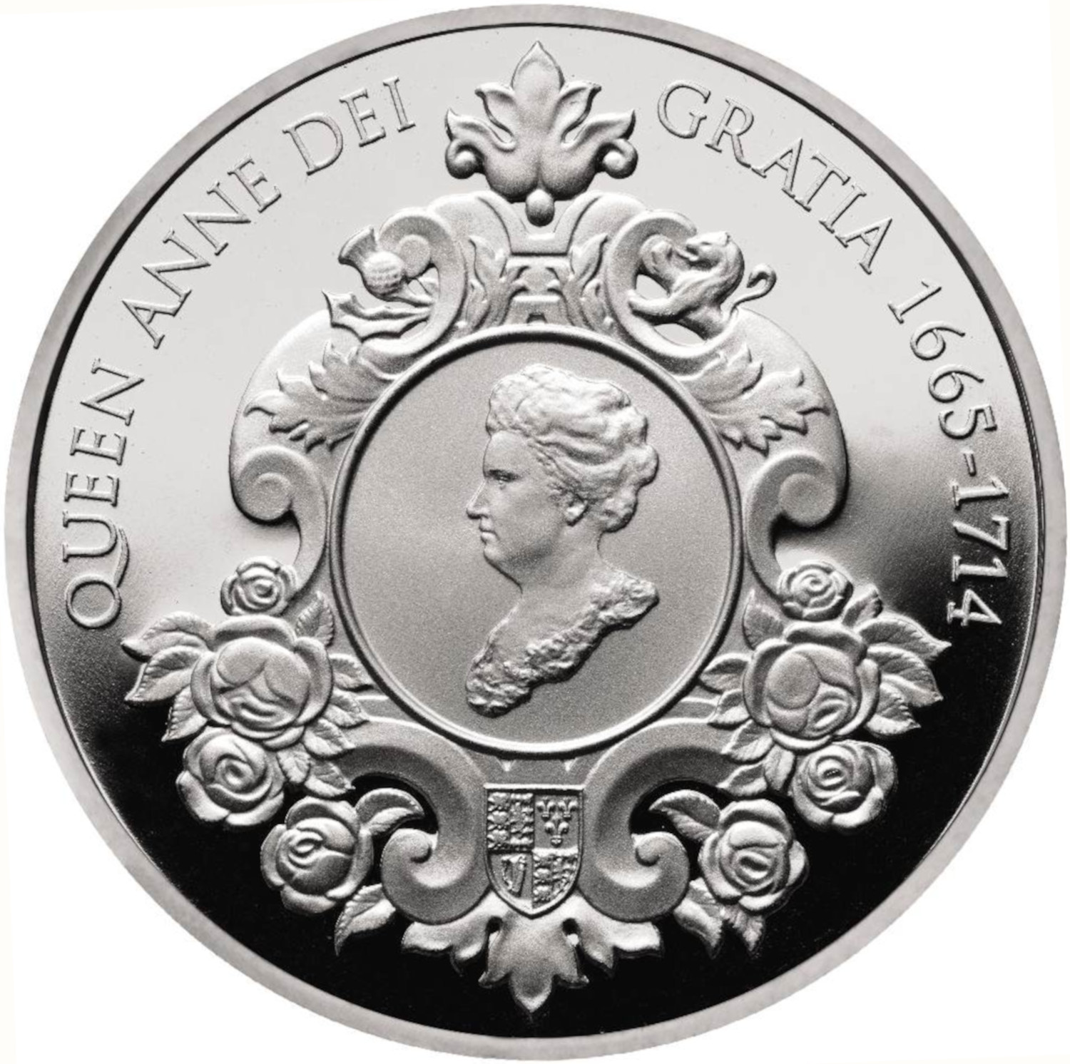 5 Pounds - Elizabeth II Queen Anne; Silver Piedfort reverse