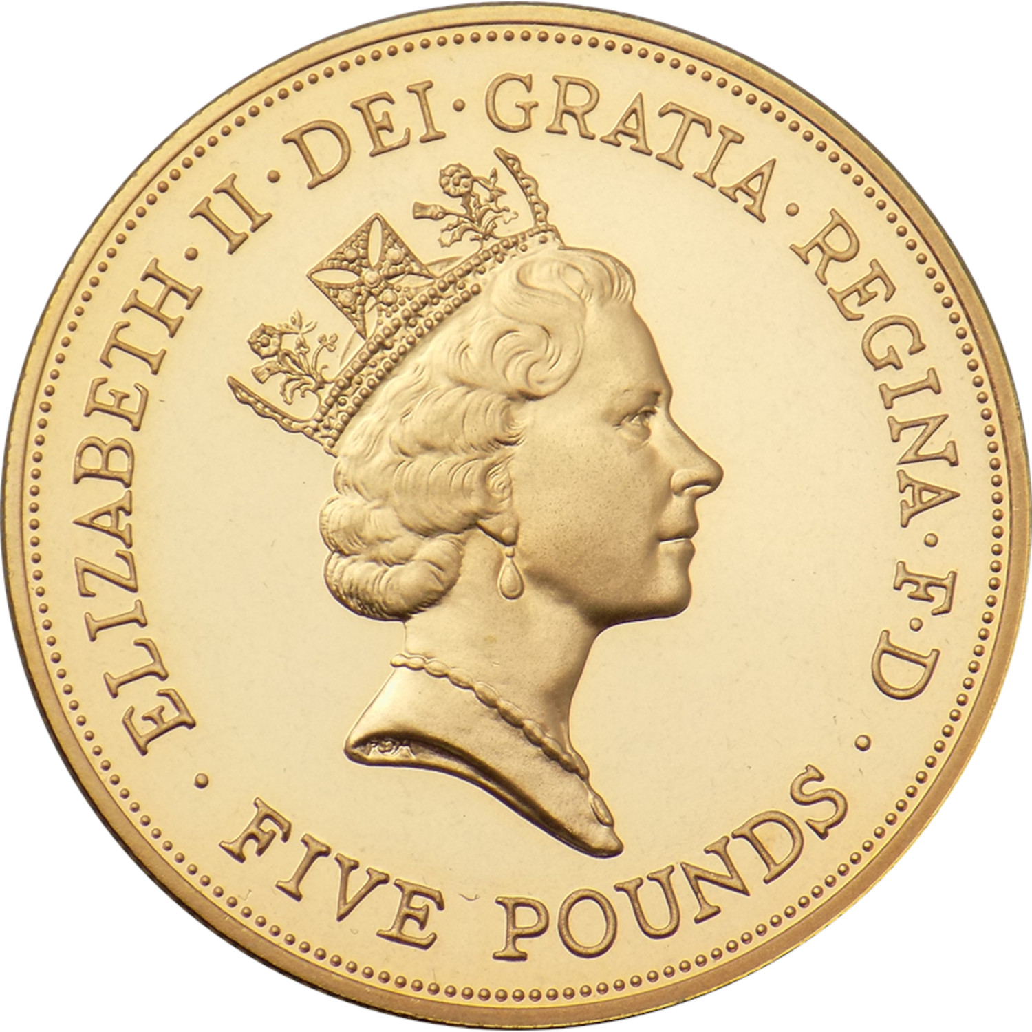 5 Pounds - Elizabeth II Queen Mother; Gold Proof obverse