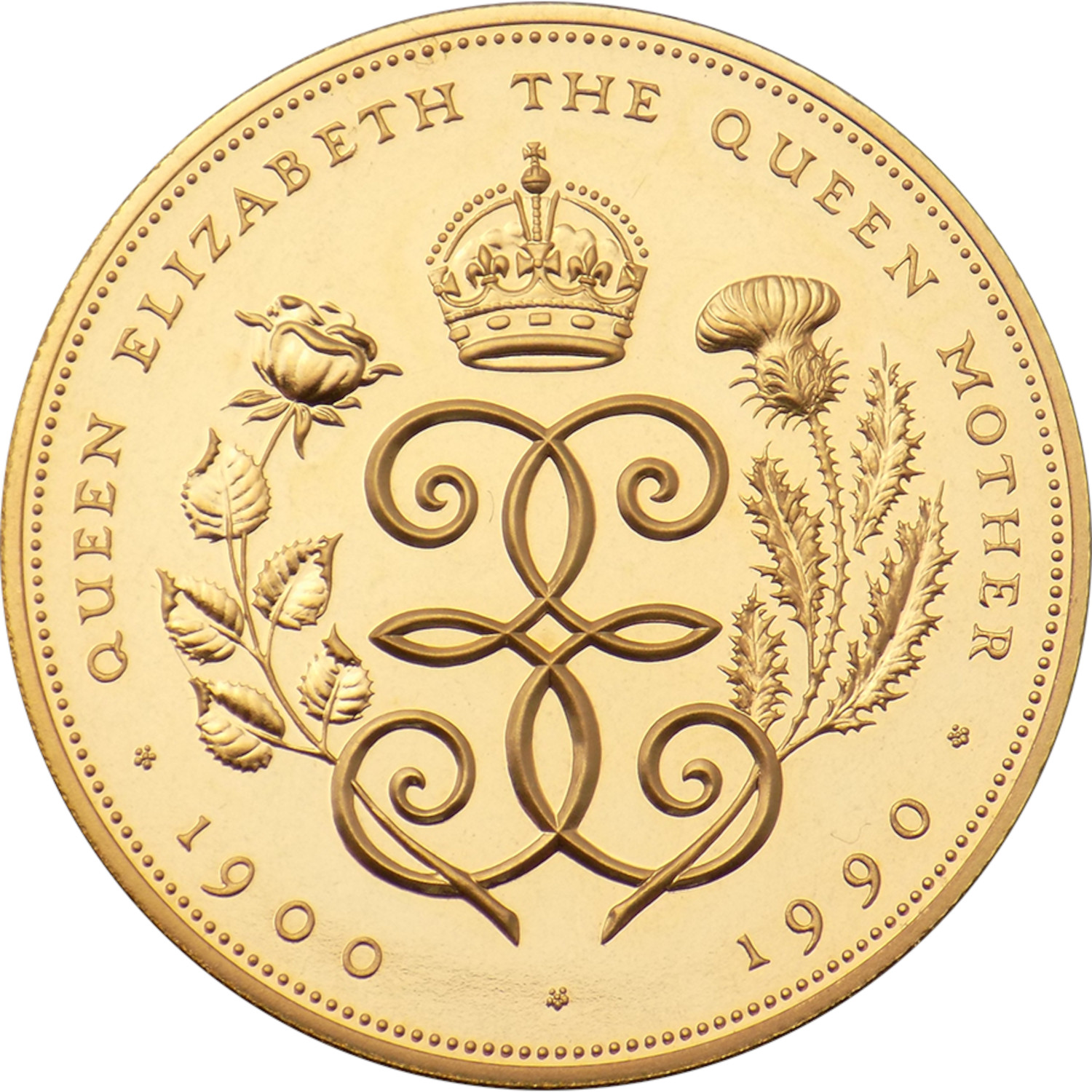5 Pounds - Elizabeth II Queen Mother; Gold Proof