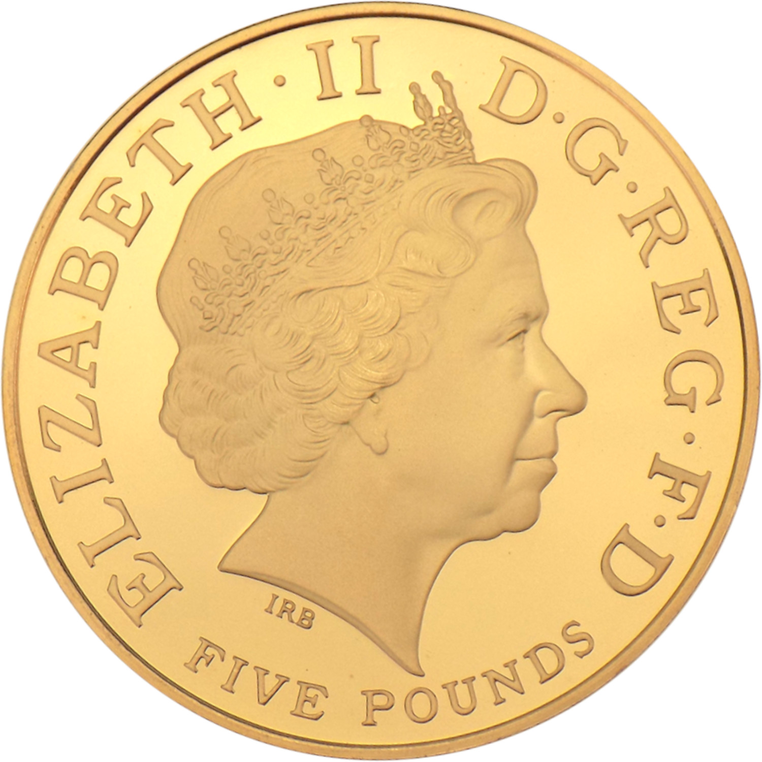 5 Pounds - Elizabeth II Queen Mother; Gold Proof obverse