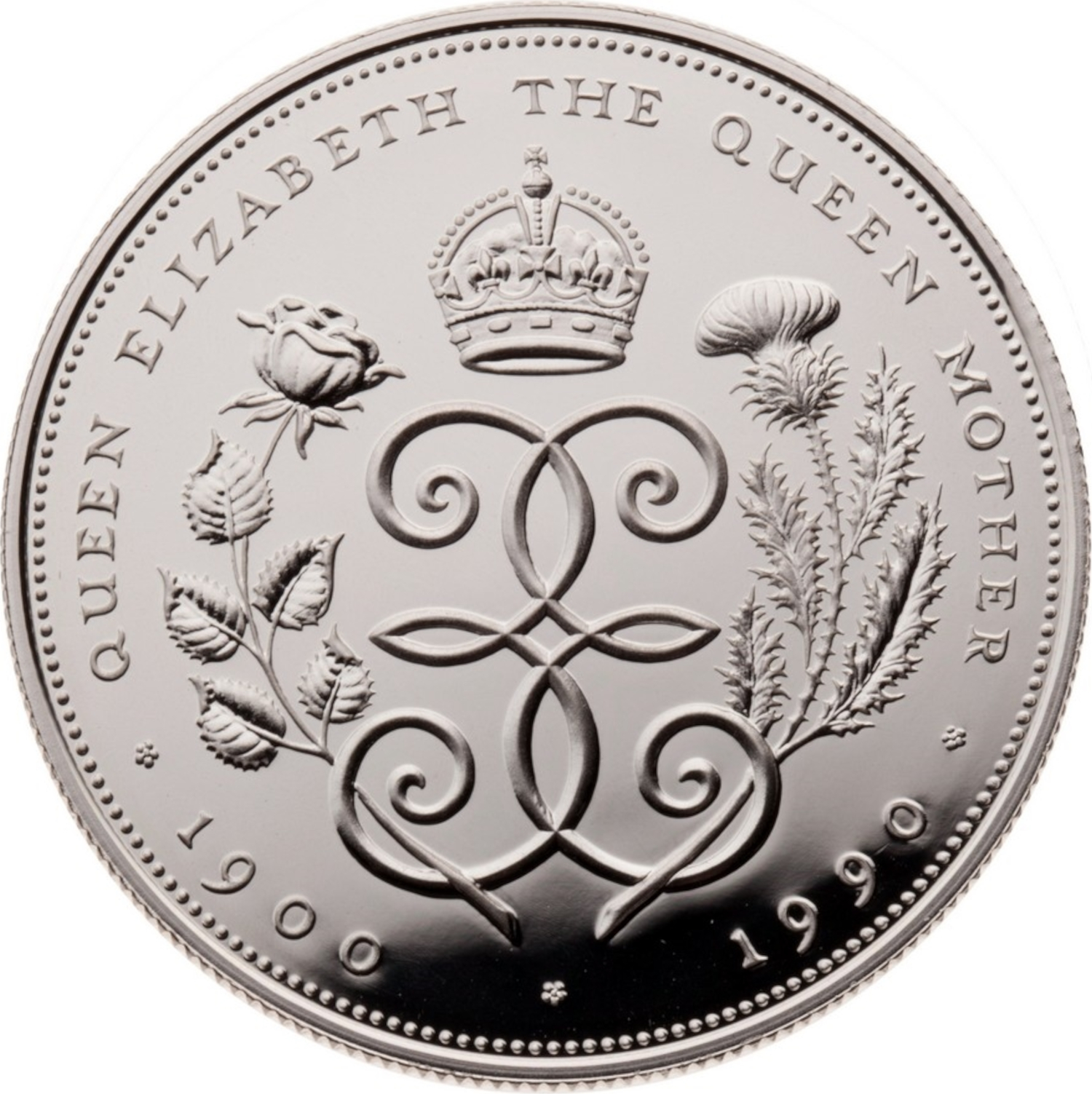 5 Pounds - Elizabeth II Queen Mother; Silver Proof