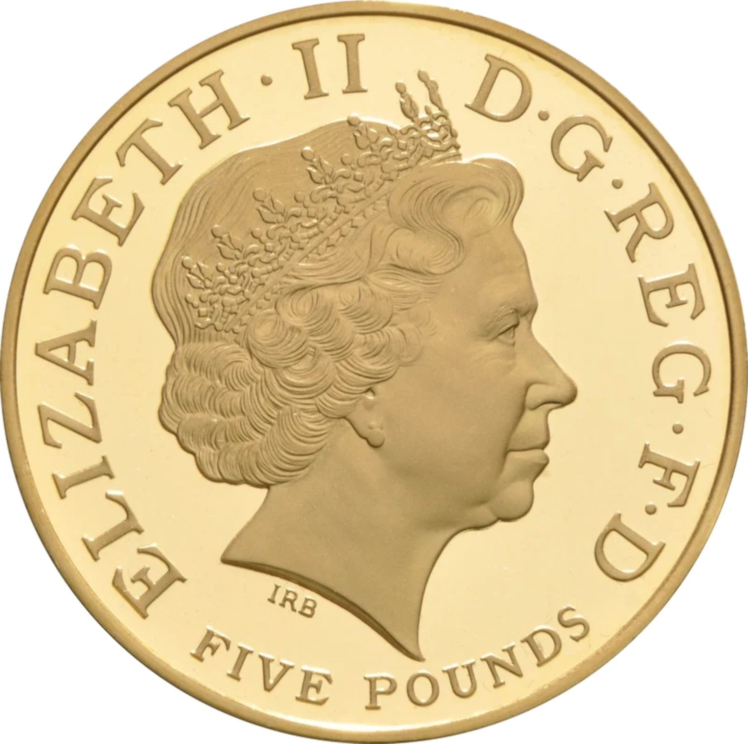 5 Pounds - Elizabeth II Queen's 80th Birthday; Gold Proof obverse