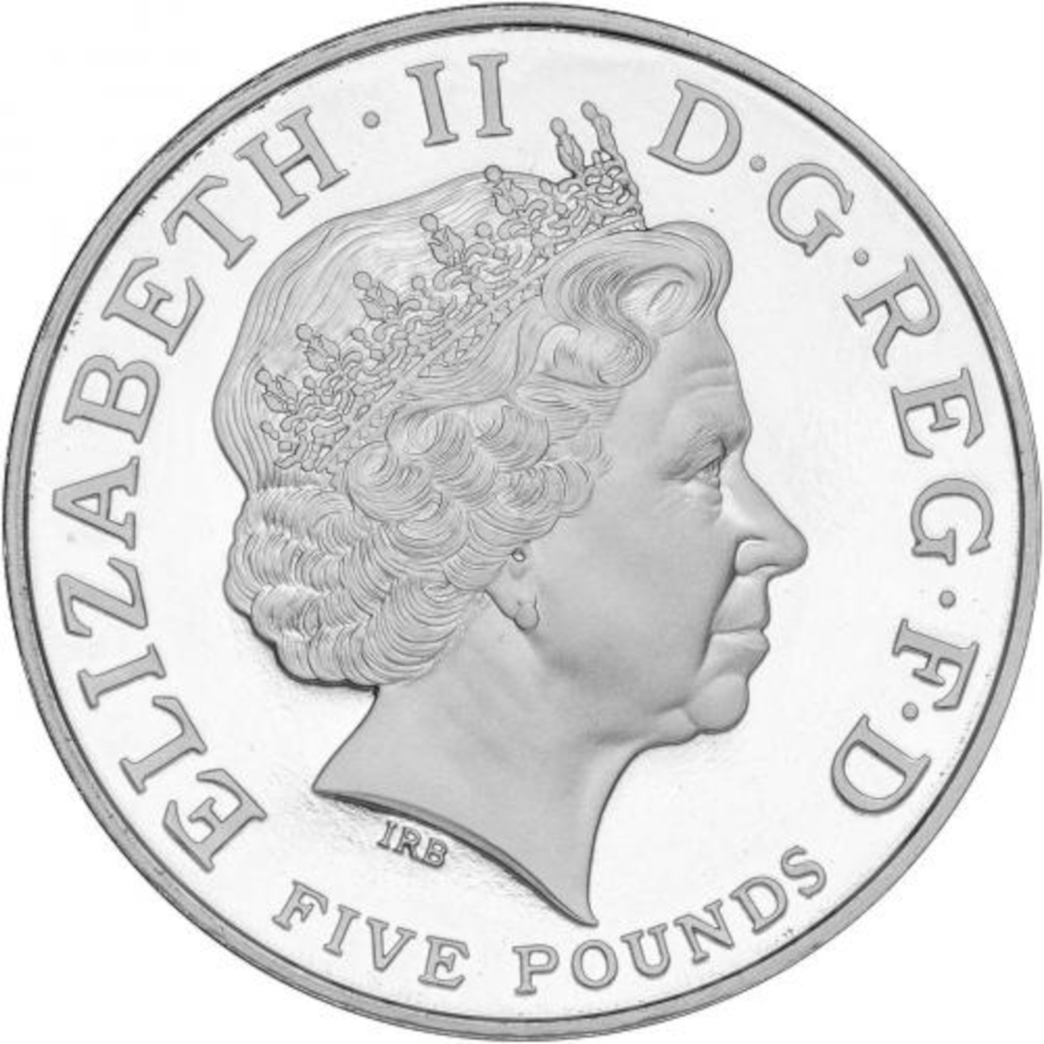 5 Pounds - Elizabeth II Queen's 80th Birthday; Platinum Piedfort obverse