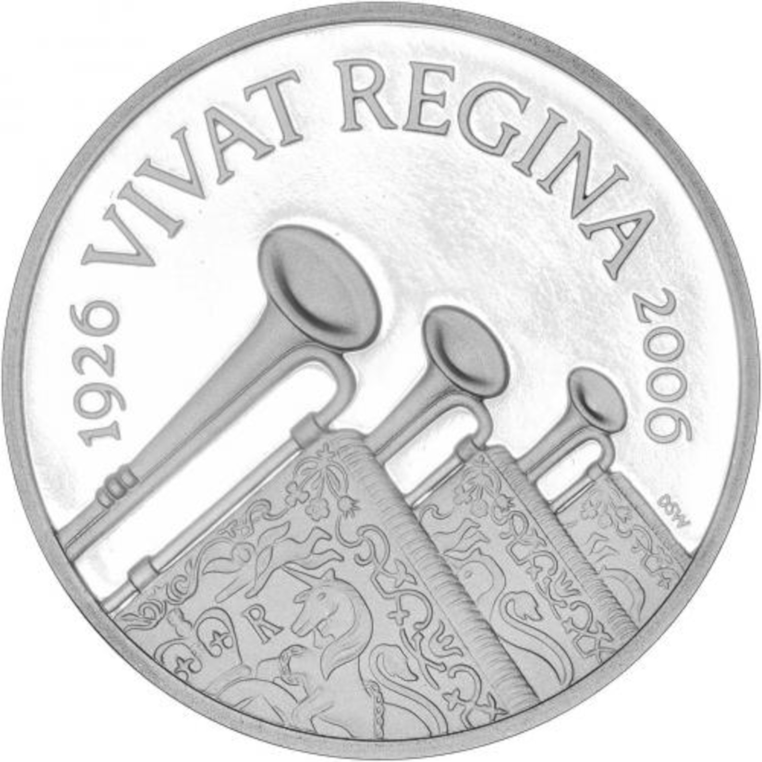 5 Pounds - Elizabeth II Queen's 80th Birthday; Platinum Piedfort