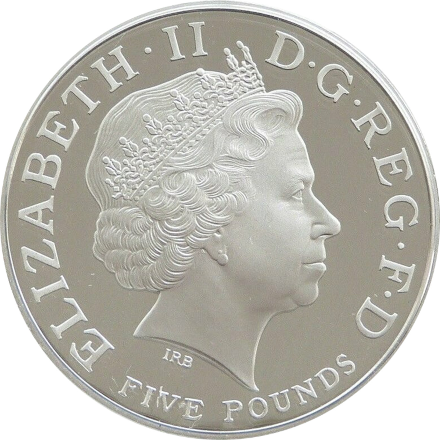 5 Pounds - Elizabeth II Queen's 80th Birthday; Silver Piedfort obverse