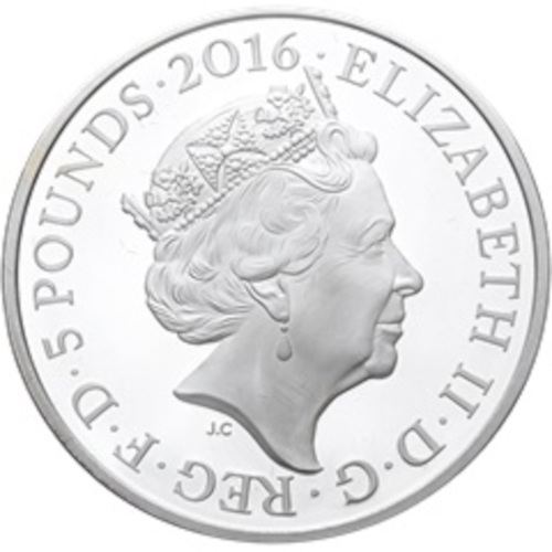 5 Pounds - Elizabeth II Queen's 90th Birthday; Platinum Piedfort obverse