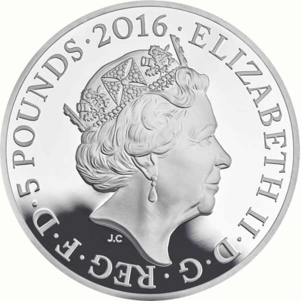 5 Pounds - Elizabeth II Queen's 90th Birthday; Silver Proof obverse