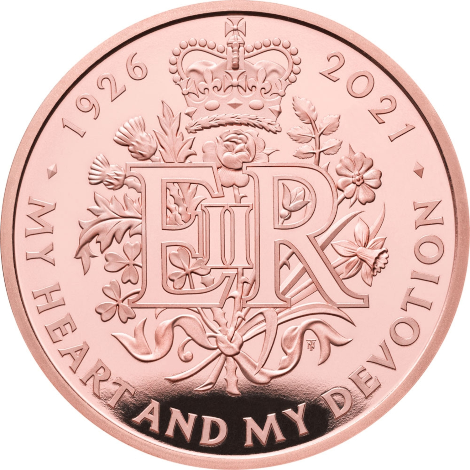 5 Pounds - Elizabeth II Queen's 95th Birthday; Gold Proof reverse