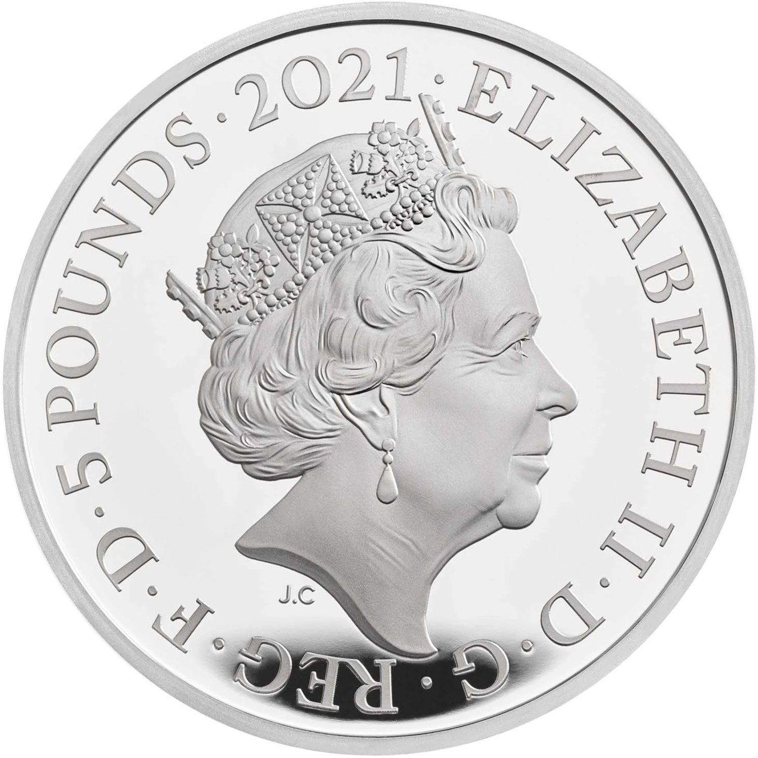 5 Pounds - Elizabeth II Queen's 95th Birthday; Silver Proof obverse