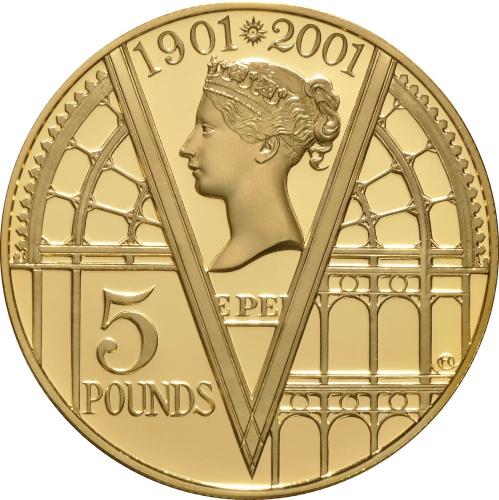 5 Pounds - Elizabeth II Queen Victoria; Gold