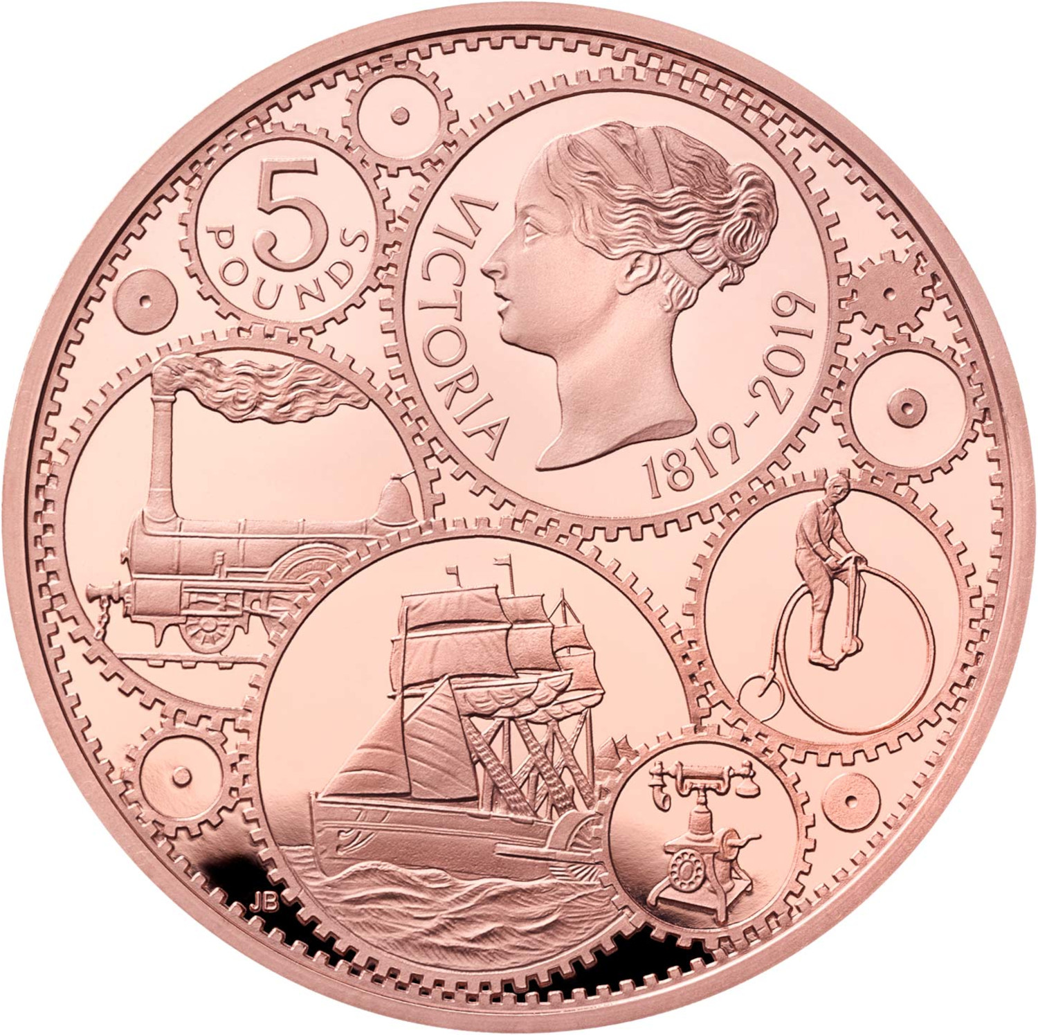 5 Pounds - Elizabeth II Queen Victoria; Gold Proof reverse